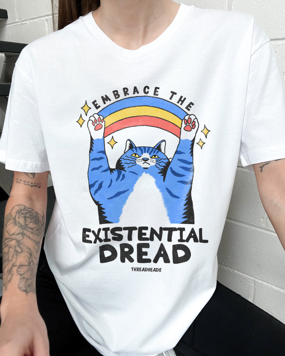 Embrace the Existential Dread T-Shirt Australia Online #colour_white