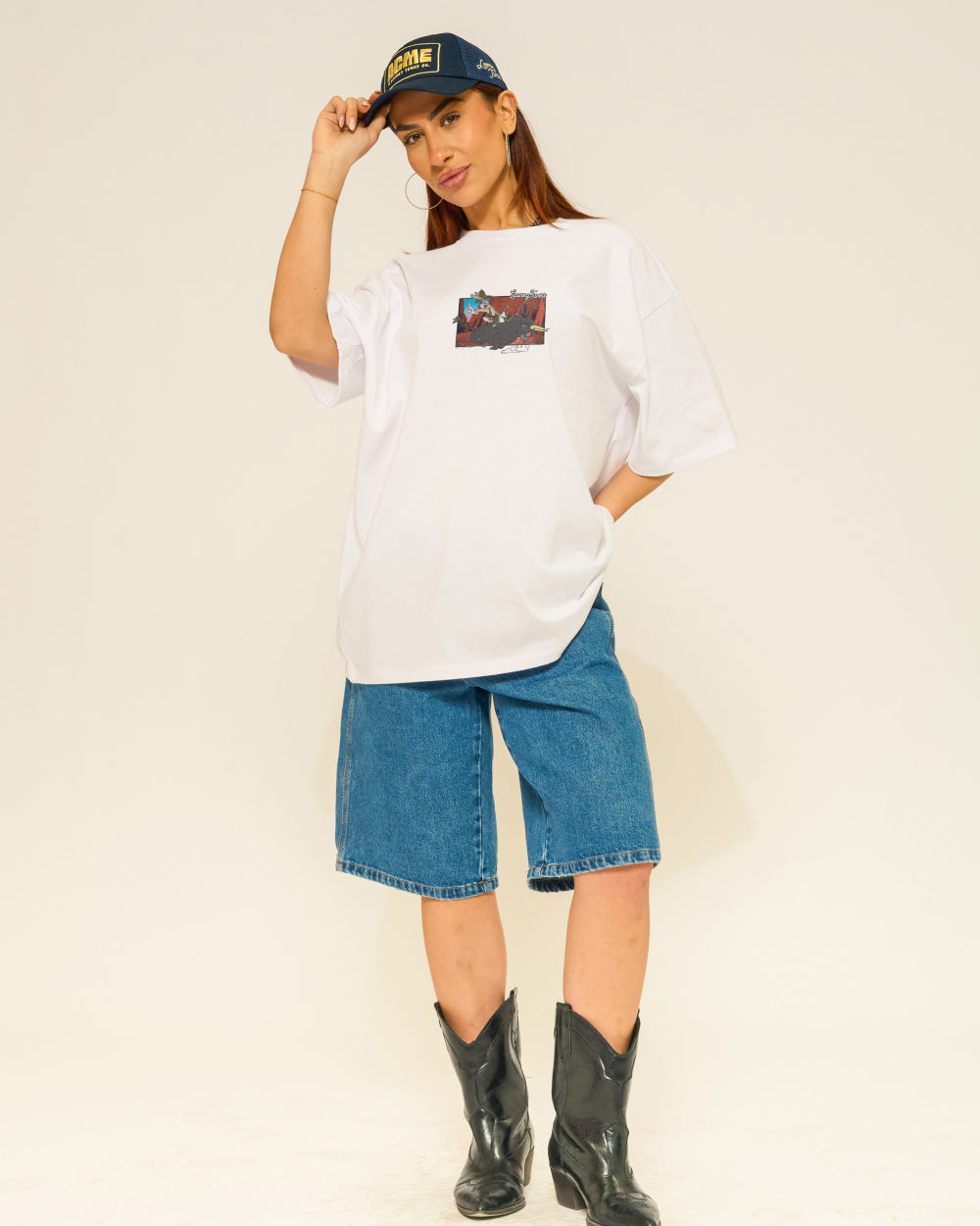 Buckle Up Bugs Oversized Tee Threadheads Australia #colour_white