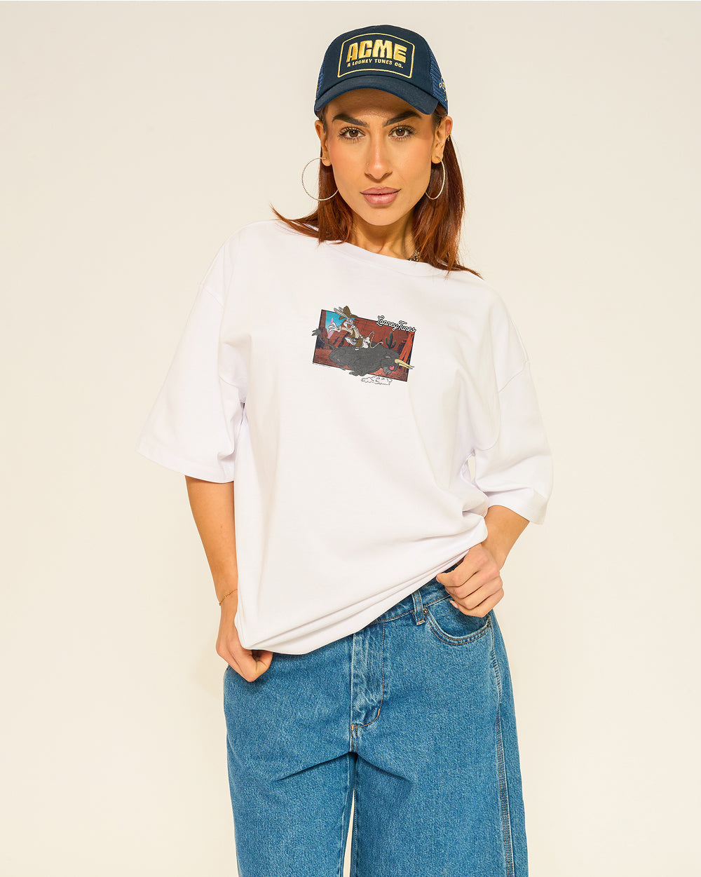 Buckle Up Bugs Oversized Tee Threadheads Australia #colour_white