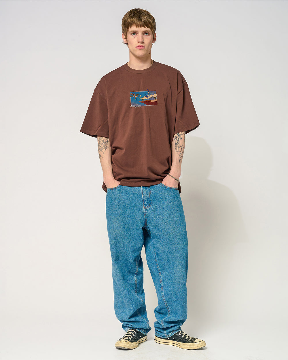 Wiley Free Fall Oversized Tee Threadheads Australia #colour_brown