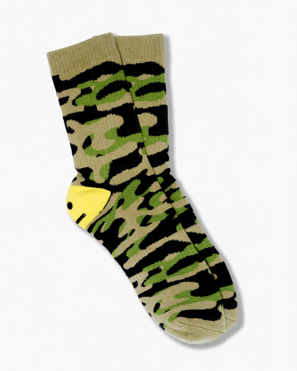 Emotionless Smiley Camo Socks