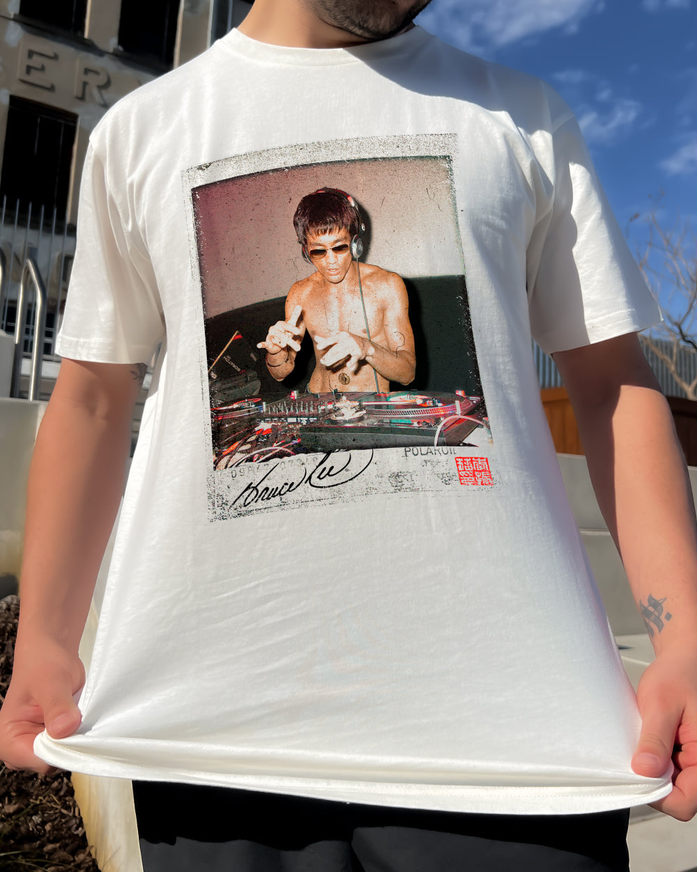 Polaroid DJ Lee T-Shirt Australia Online #colour_white
