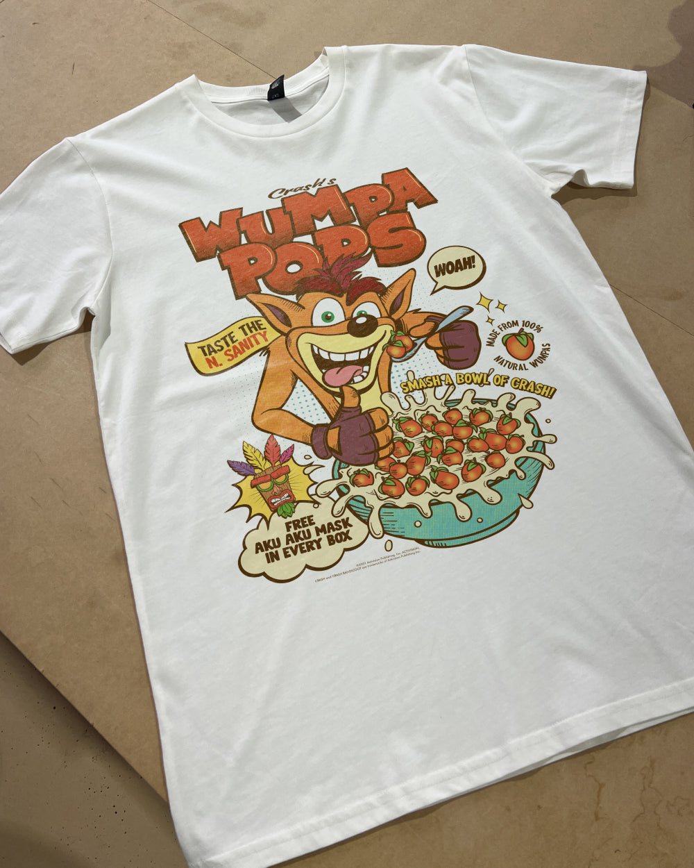 Crash Wumpa Cereal T-Shirt Australia Online #colour_white