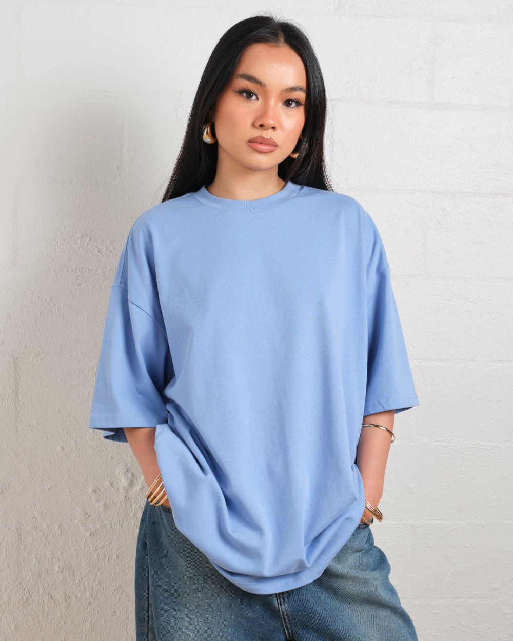 Oversized Tee 2 Pack: Powder Blue, Brown