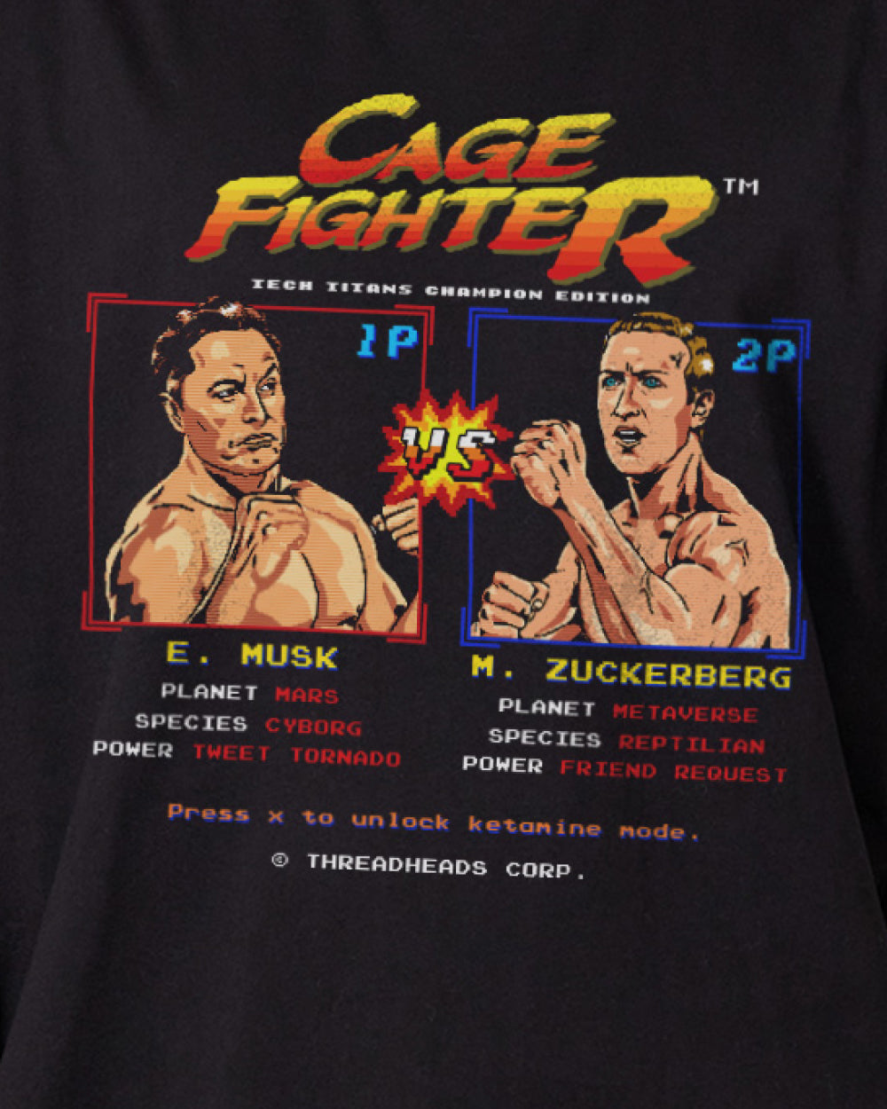 Cage Fighter - Elon vs Zuckerberg T-Shirt Australia Online 