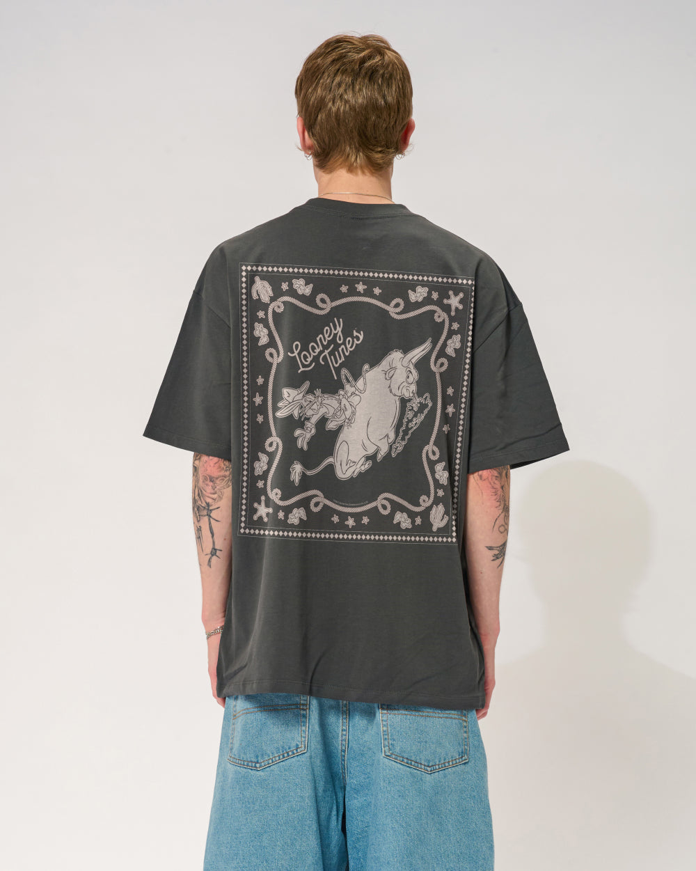 Bugs Rodeo Oversized Tee Threadheads Australia #colour_charcoal