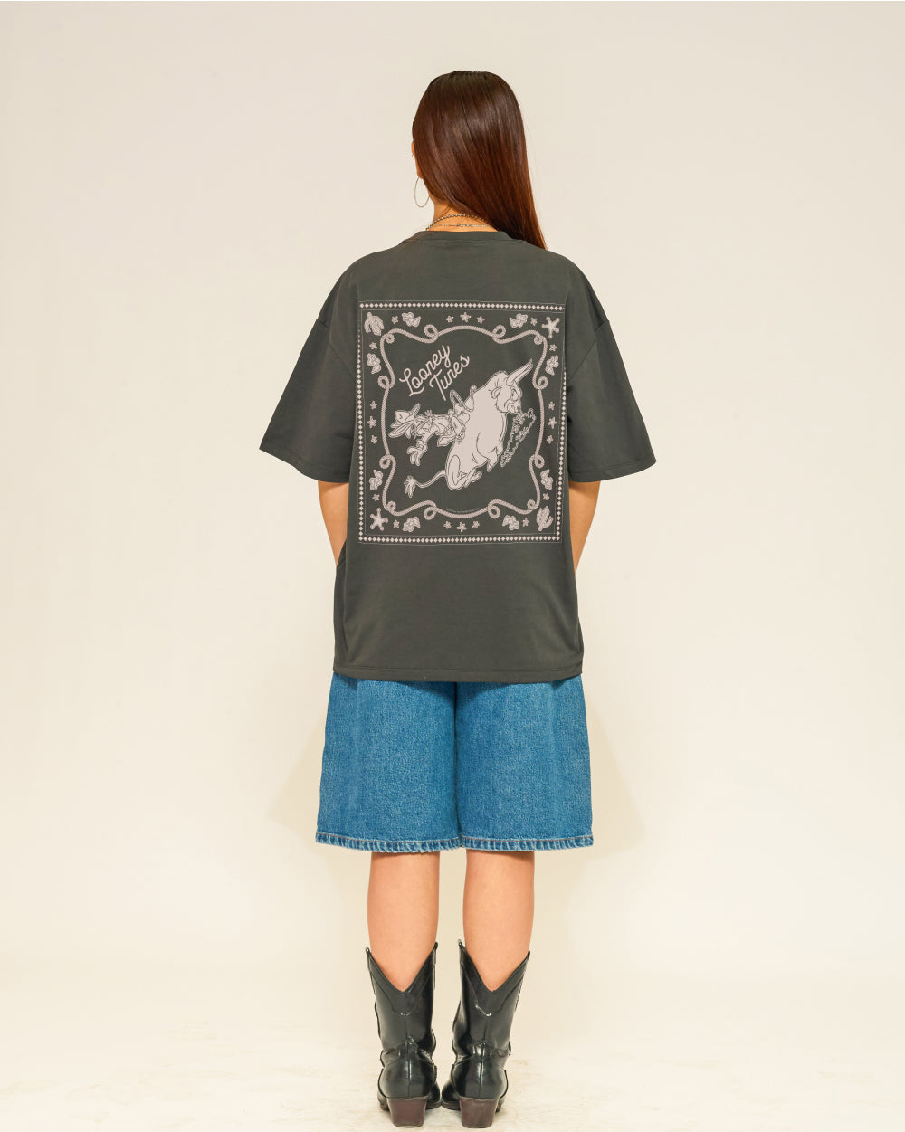 Bugs Rodeo Oversized Tee Threadheads Australia #colour_charcoal