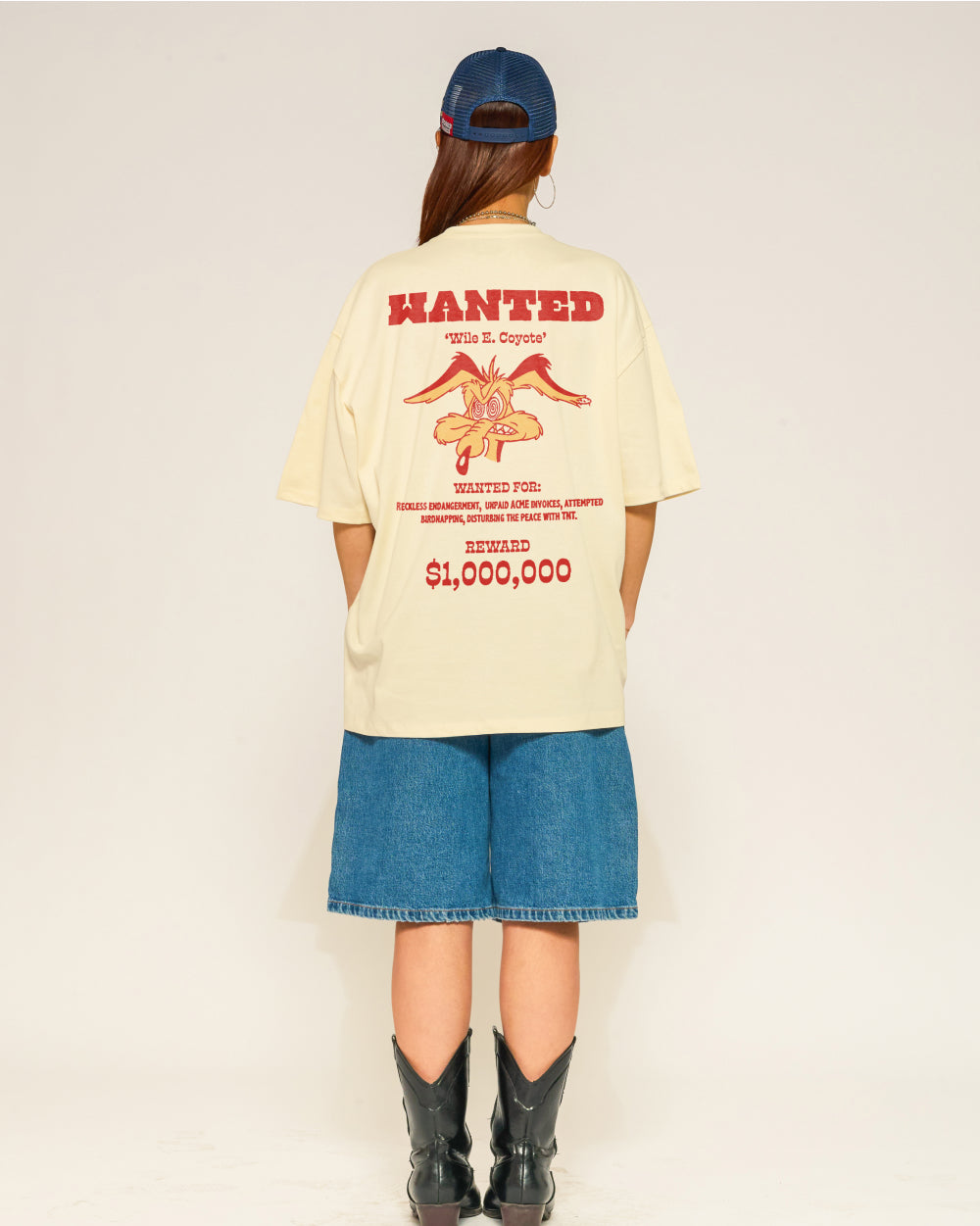Wanted: Wile E Coyote Oversized Tee Threadheads Australia #colour_natural