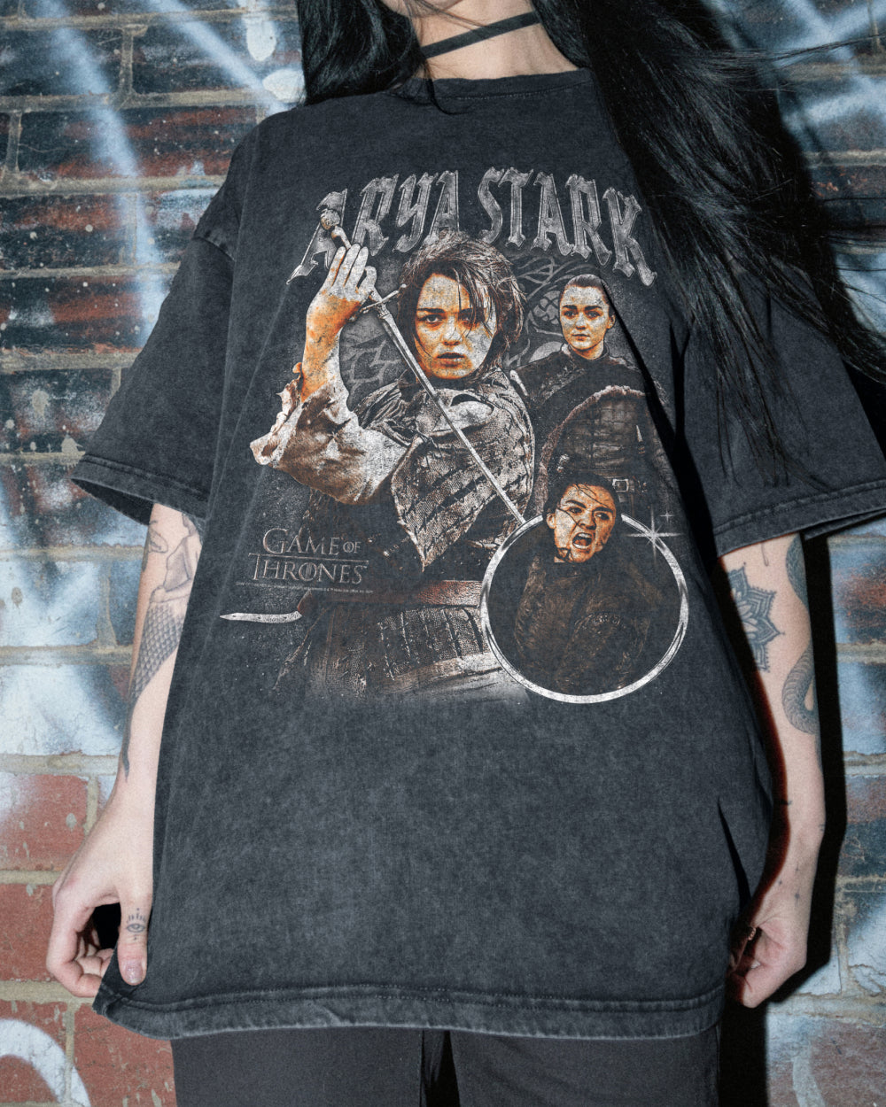 Vintage Arya Stark T Shirt Men s Black XS