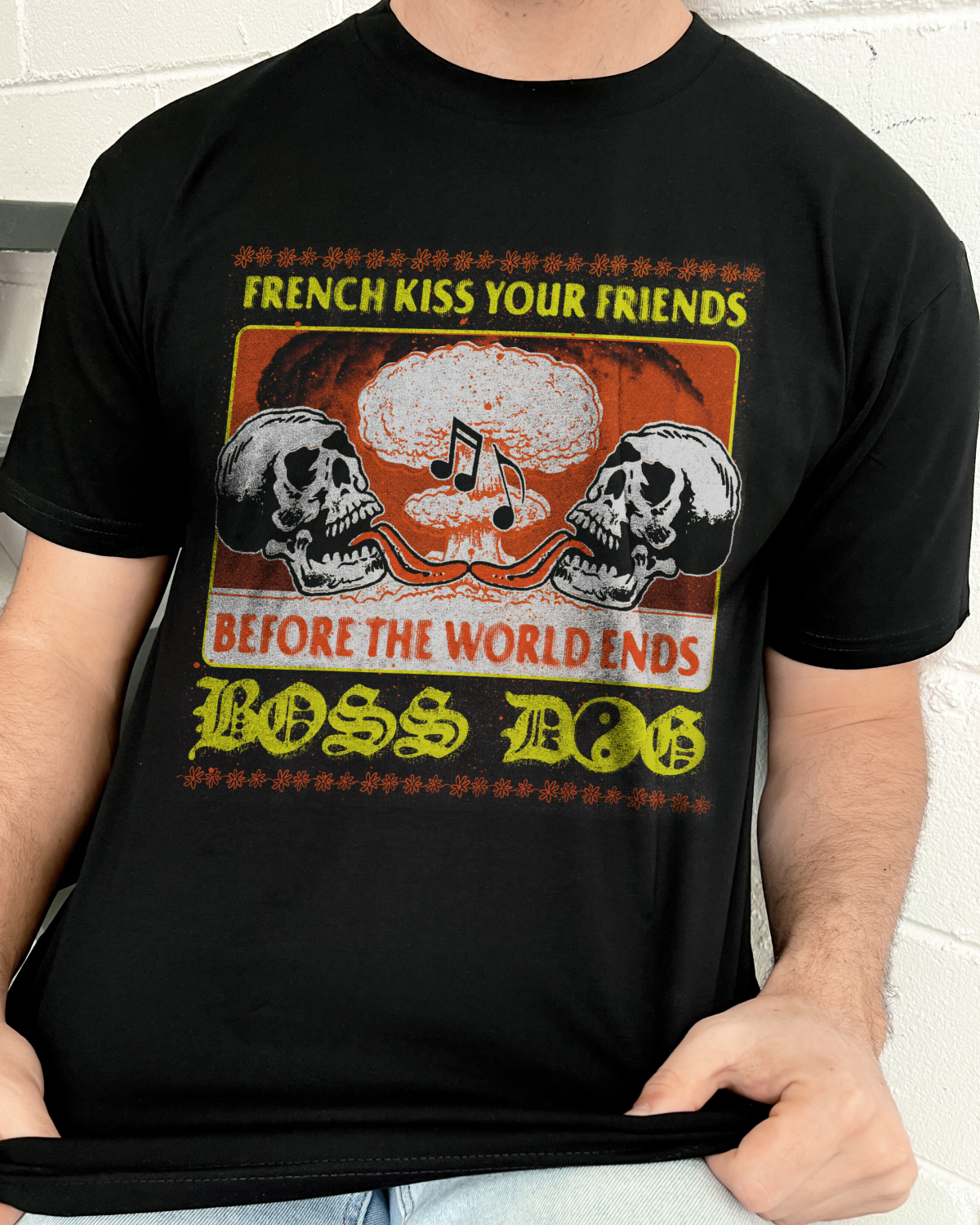 French Kiss Your Friends T-Shirt Australia Online #colour_black