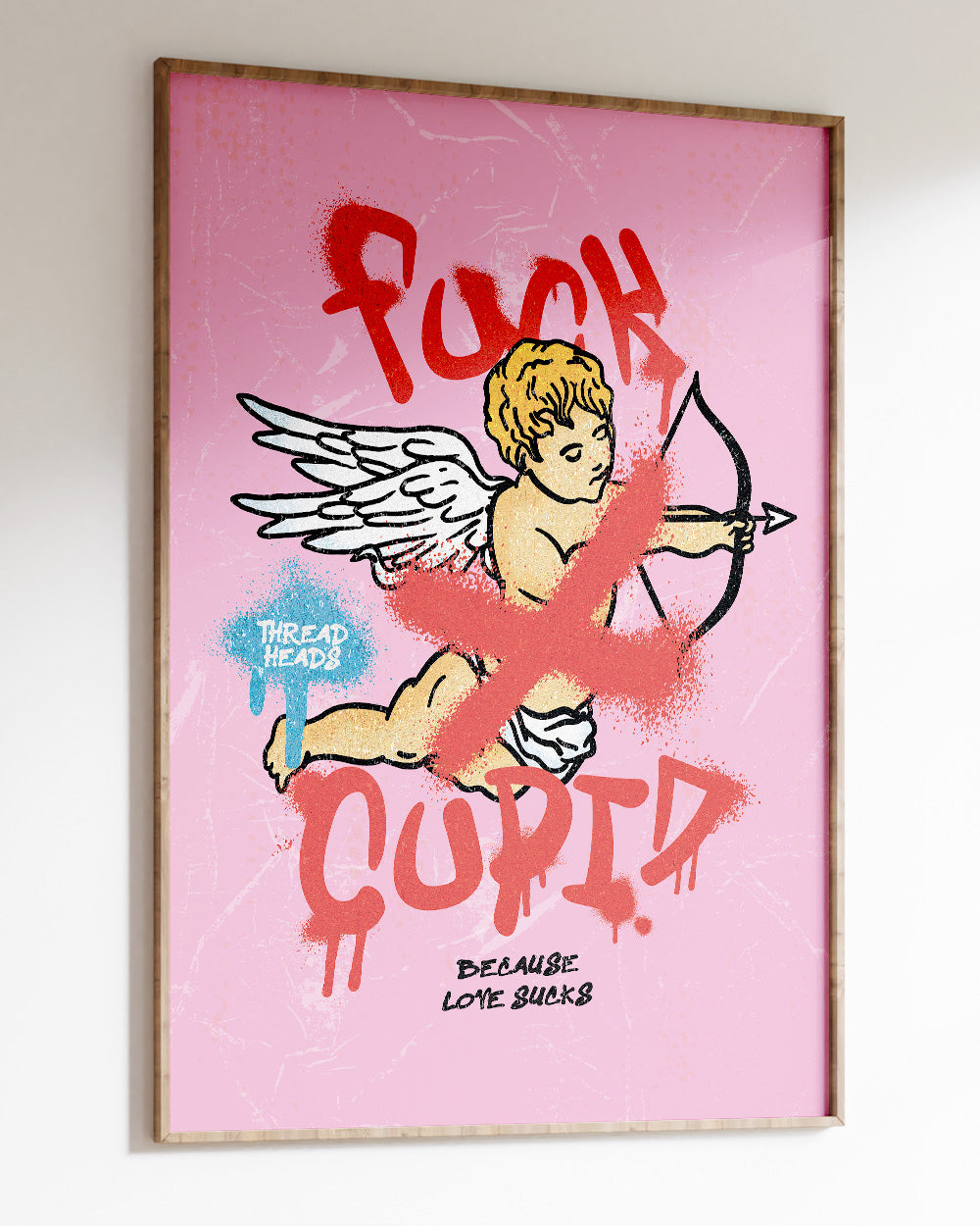 Love Sucks Art Print #colour_Pink