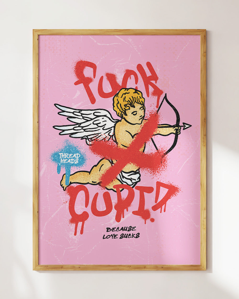 Love Sucks Art Print #colour_Pink