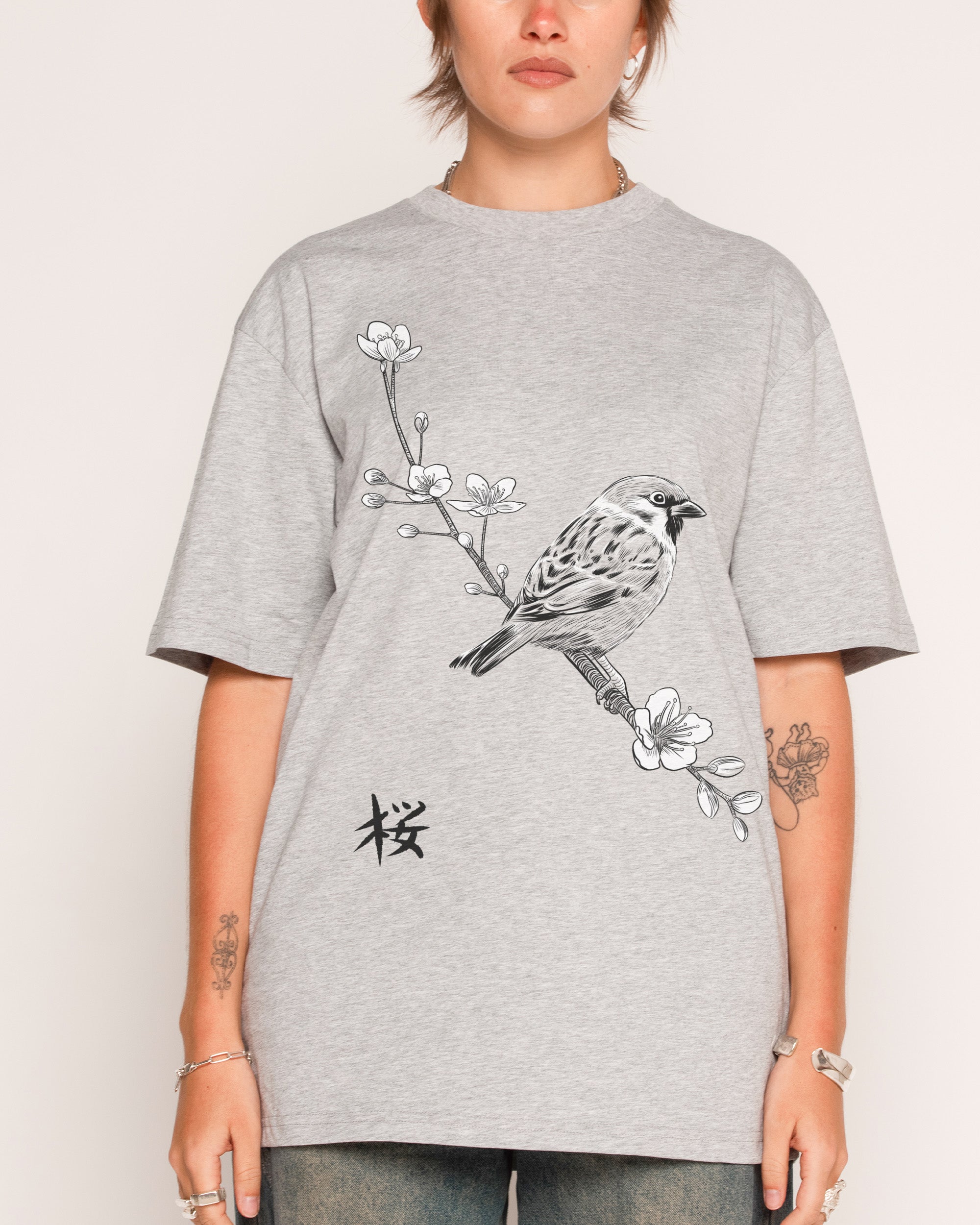 Sparrow on Cherry T-Shirt