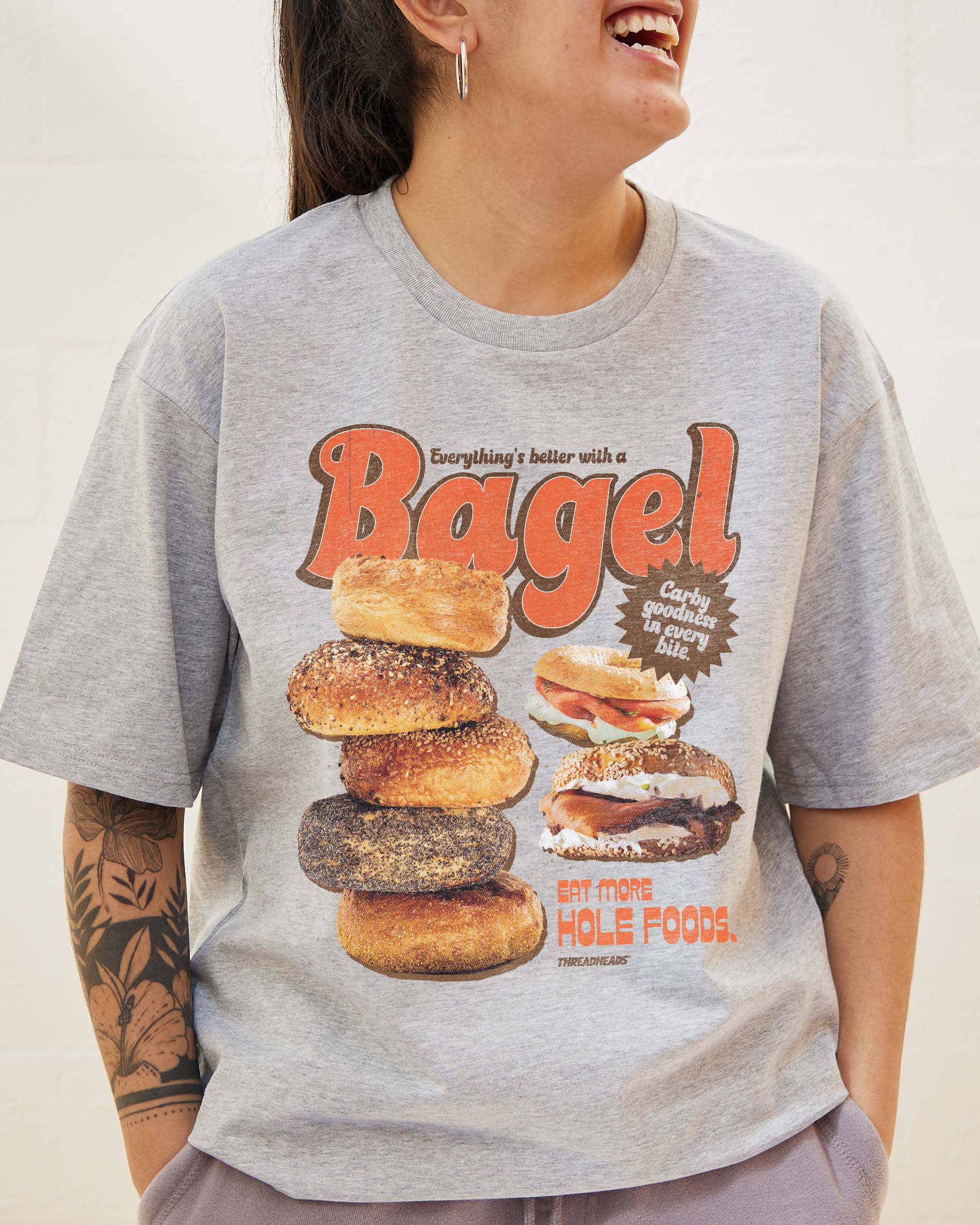 Everything's Better with a Bagel T-Shirt Australia Online Grey