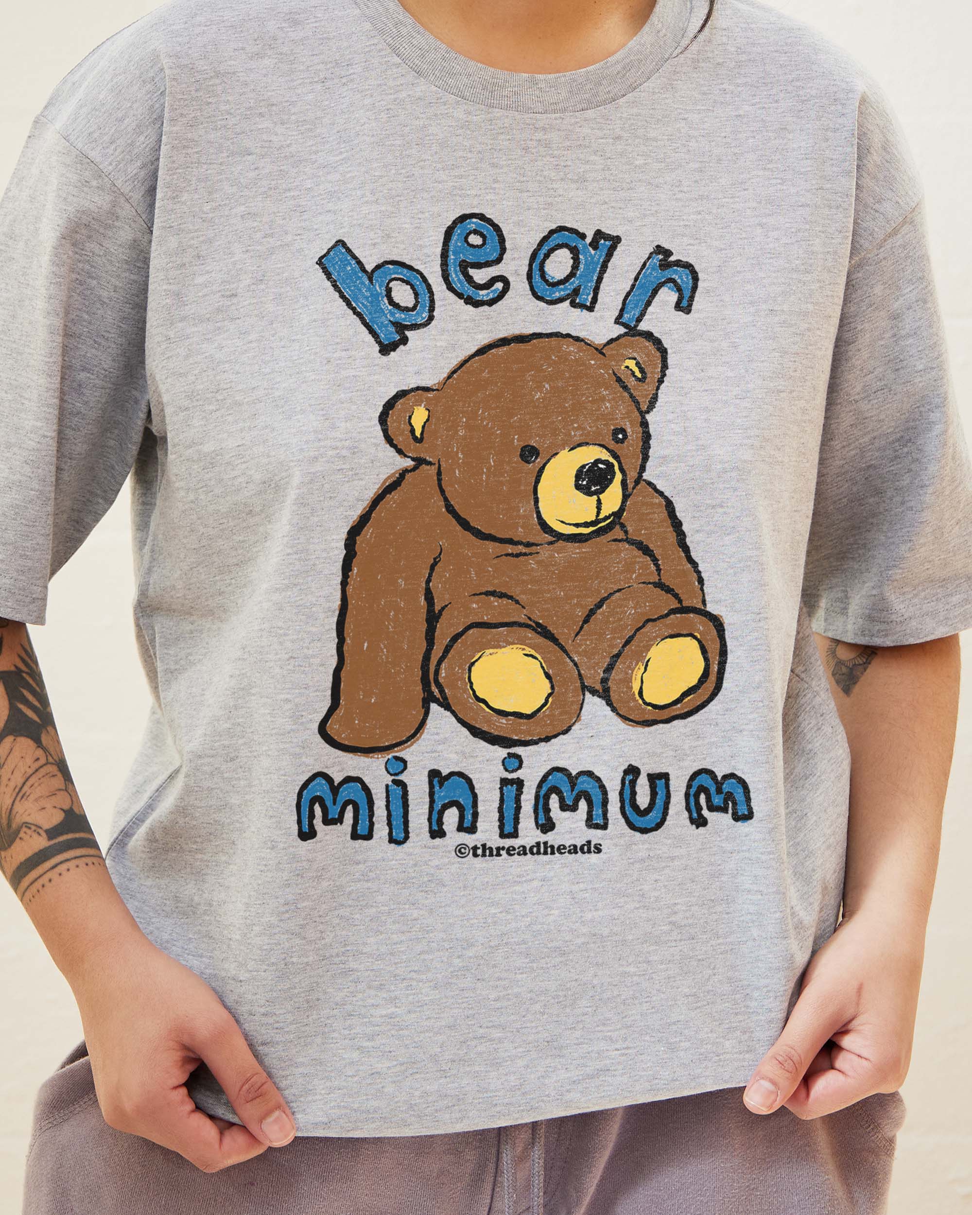 Bear Minimum T-Shirt Australia Online Grey