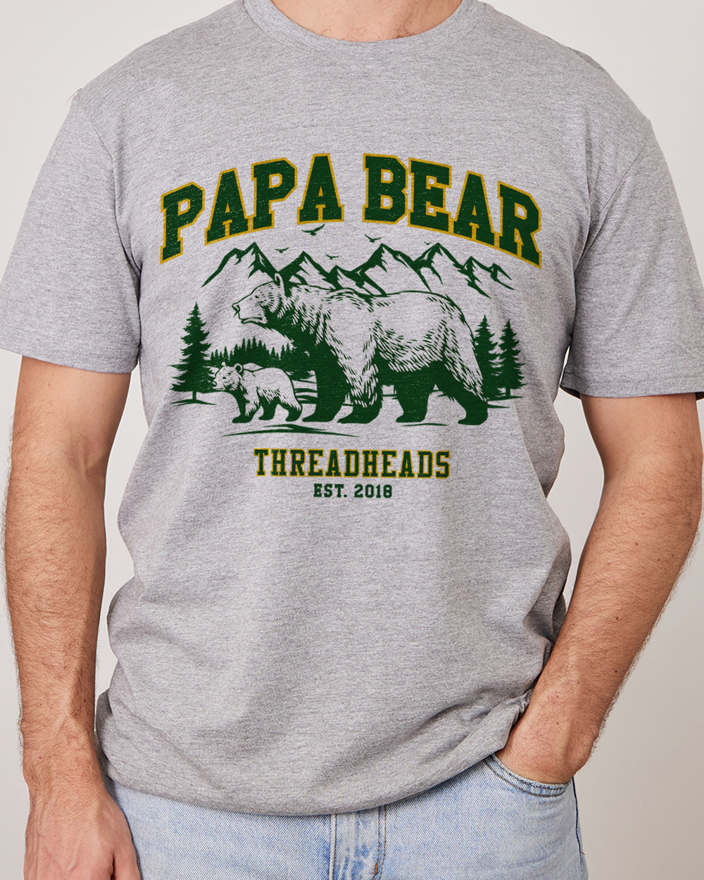 Papa Bear T-Shirt Australia Online #colour_white