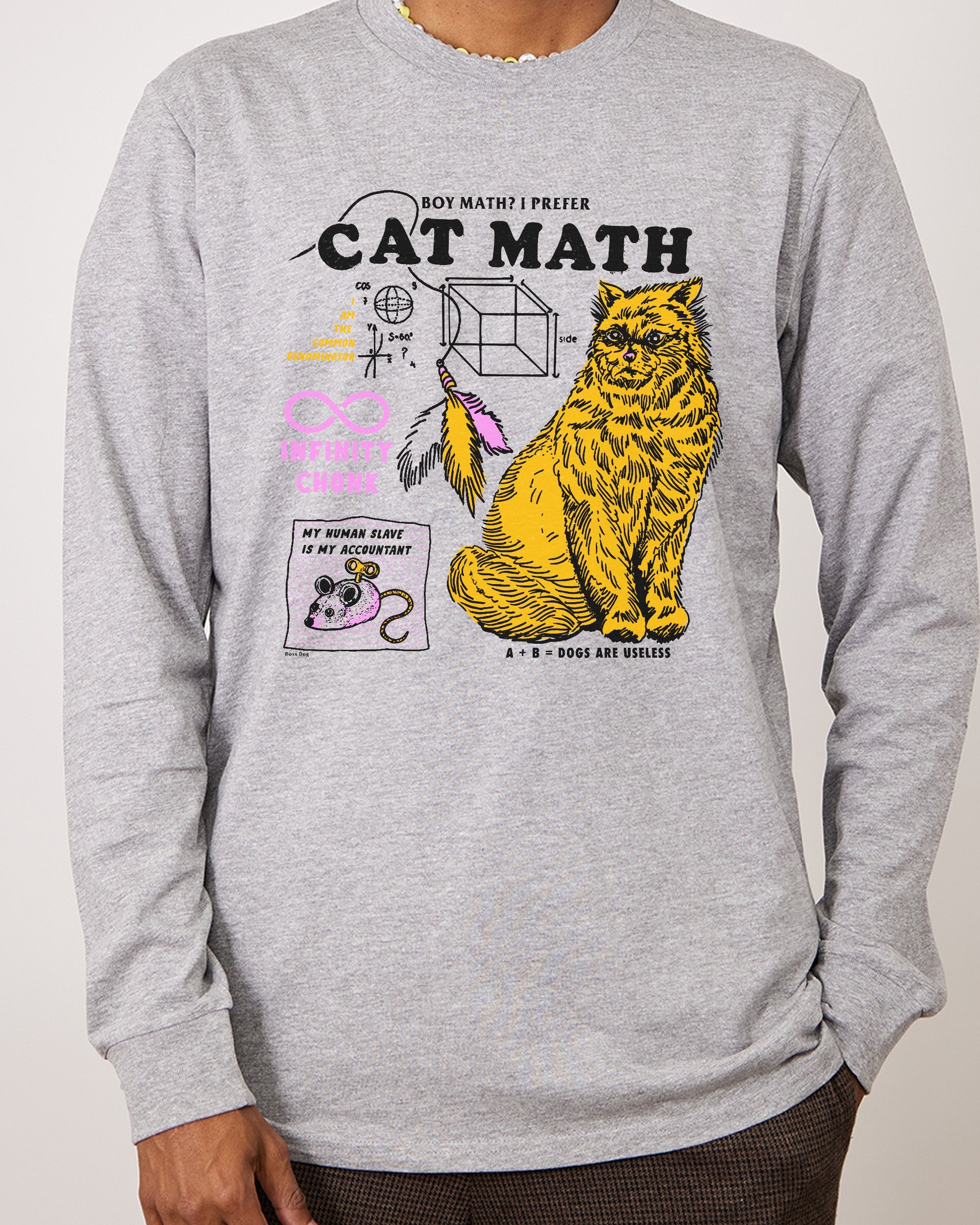 Cat Math Long Sleeve Australia Online Grey