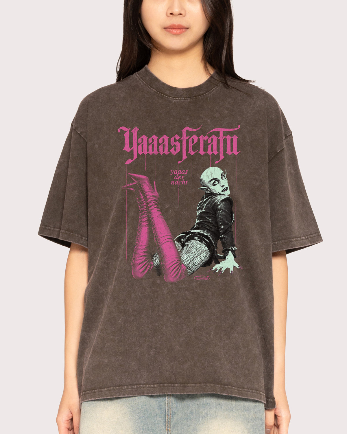 Yaassferatu Grey Stone Oversized Tee
