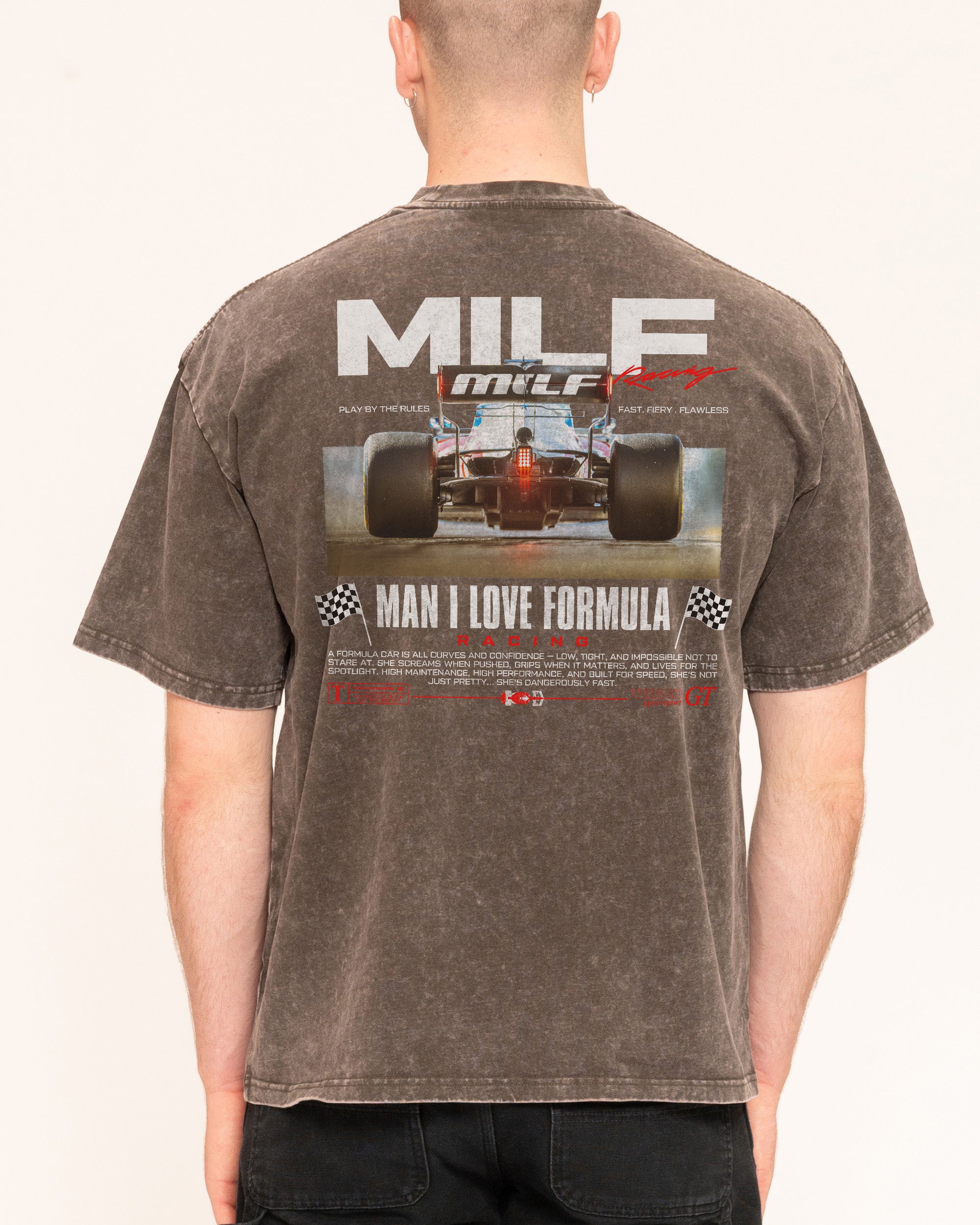 MILF Racing Grey Oversized Tee