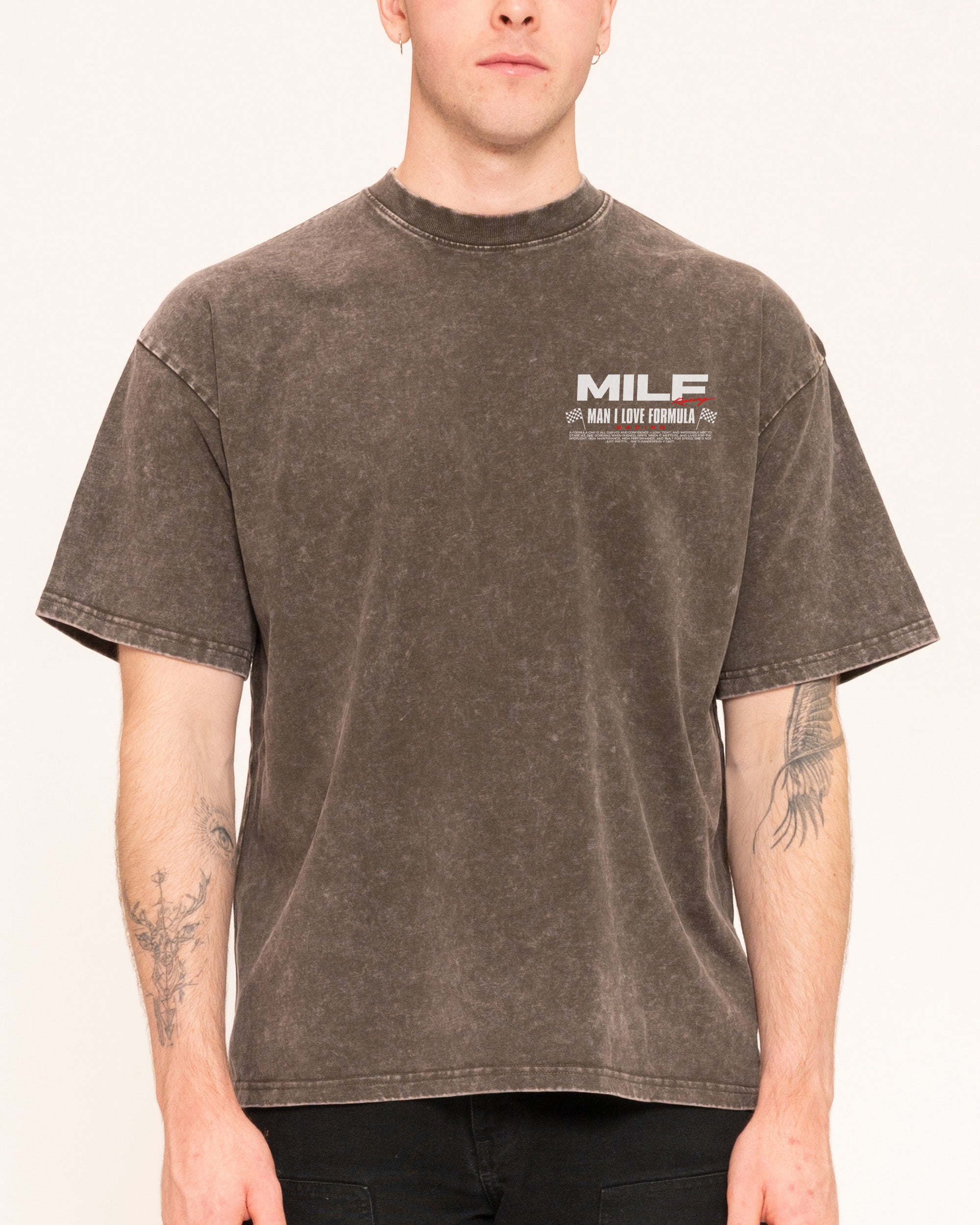 MILF Racing Grey Oversized Tee