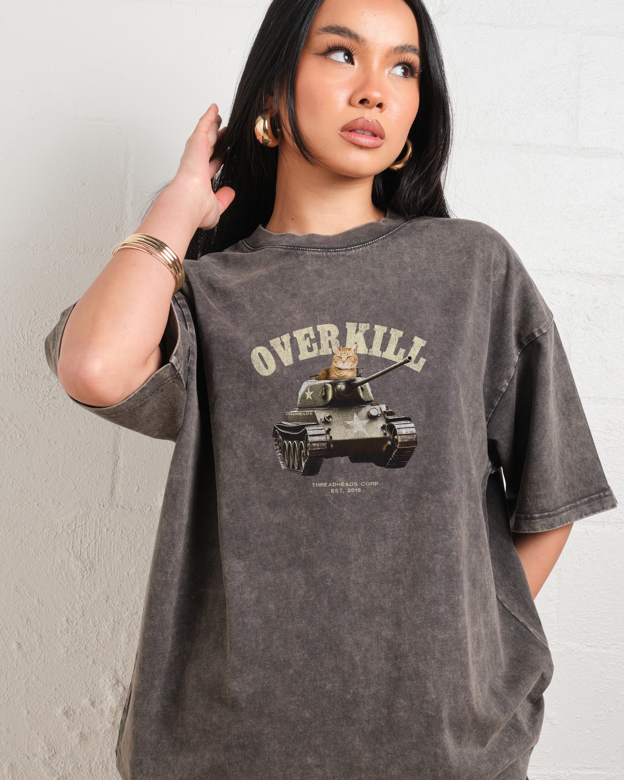 Overkill Wash Tee Australia Online Grey Stone