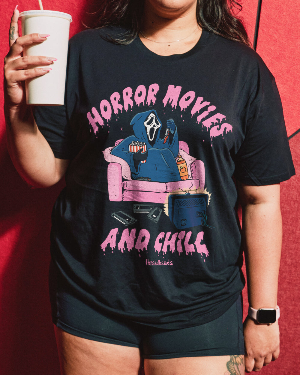 Horror Movies And Chill T-Shirt Australia Online #colour_black