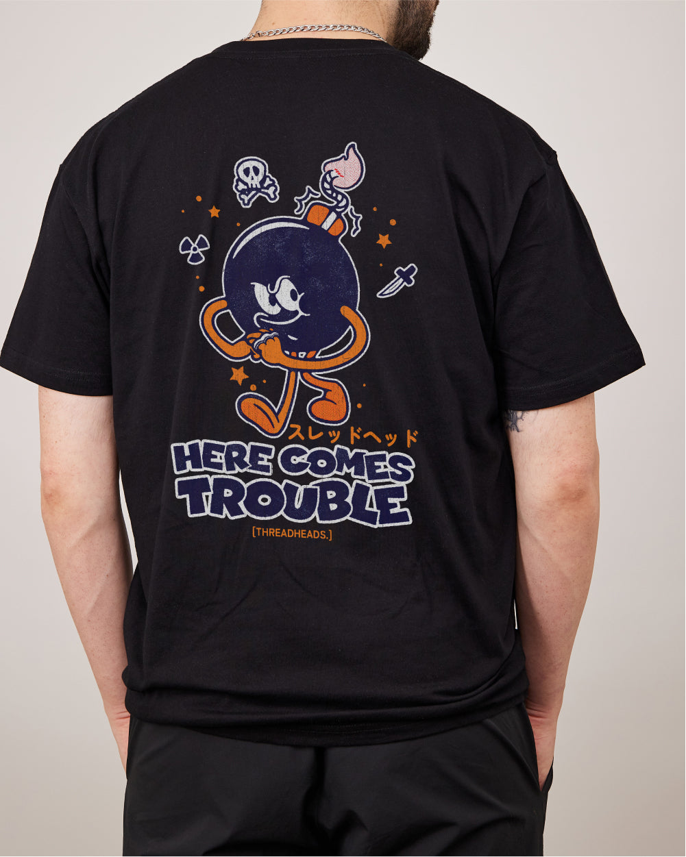 Here Comes Trouble T-Shirt Australia Online #colour_black