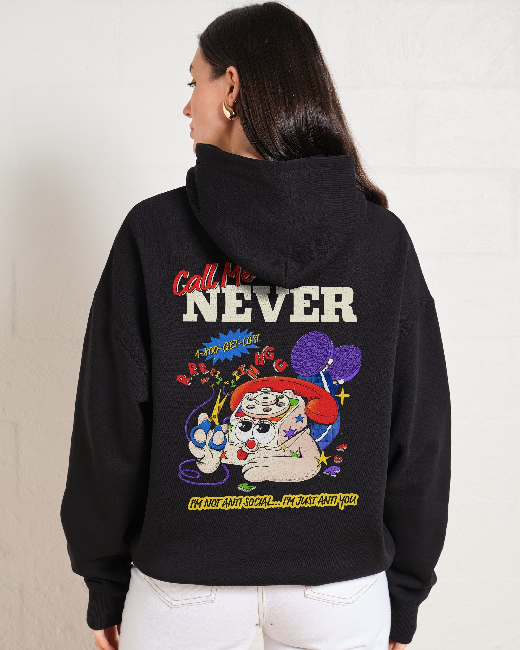 Call Me Never Hoodie Australia Online #colour_black