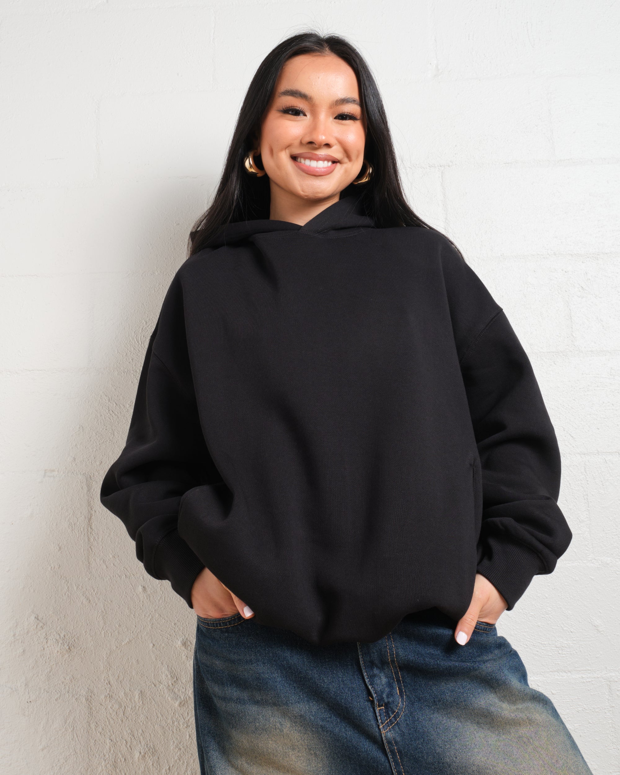 Blank Plain Hoodie Australia Online #colour_black