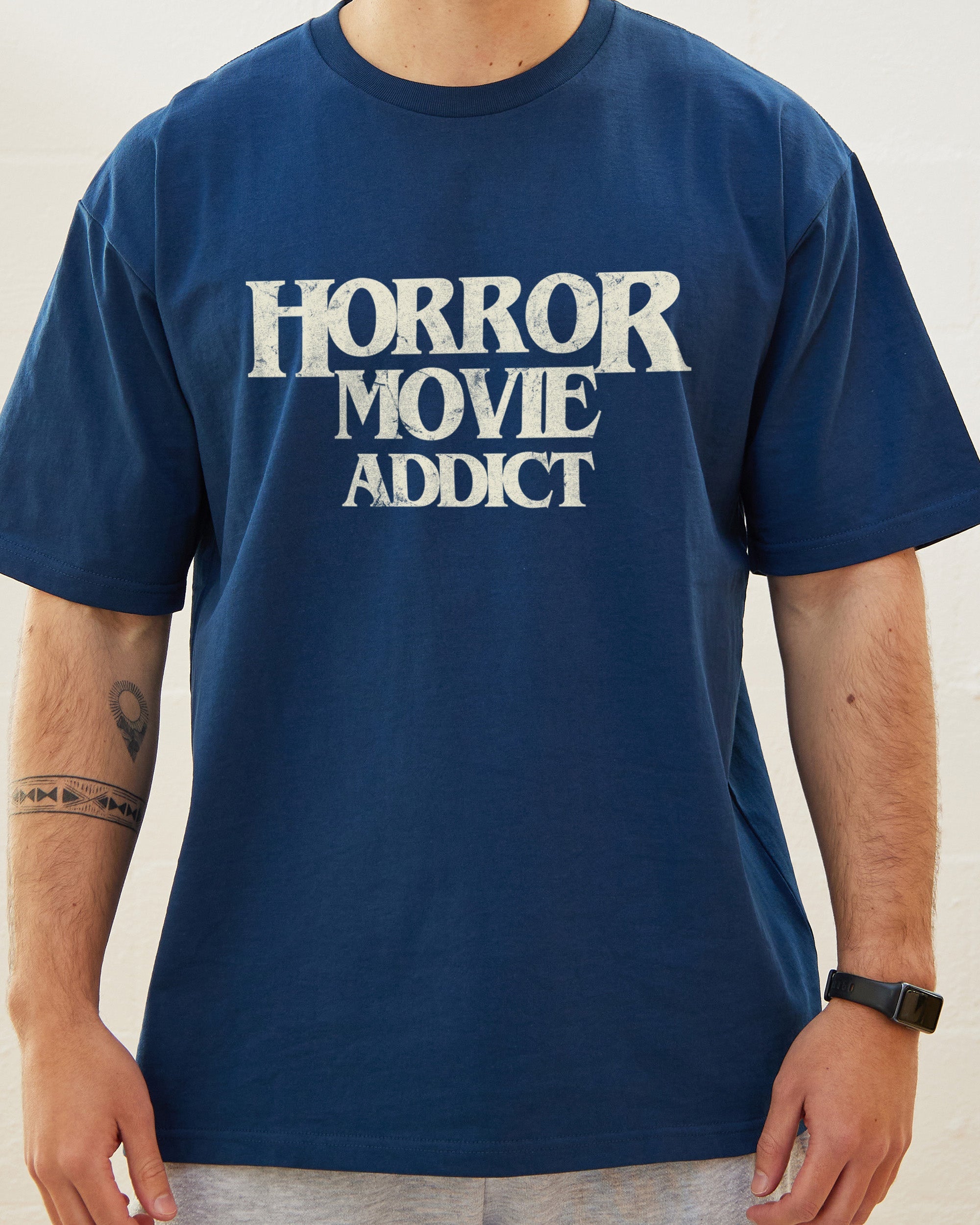Horror Movie Addict T-Shirt Australia Online Navy