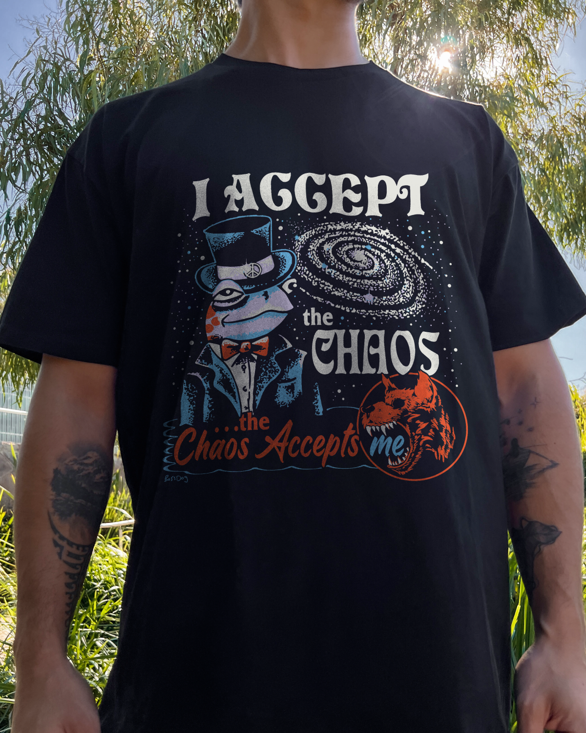 I Accept the Chaos T-Shirt Australia Online #colour_black