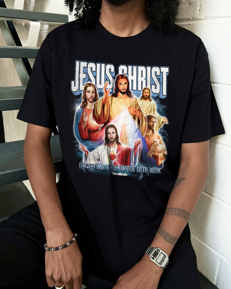 Gildan Heavy Cotton Jesus Christ Printed T-Shirt for Men (XL) cotton black type Vintage Second Hand