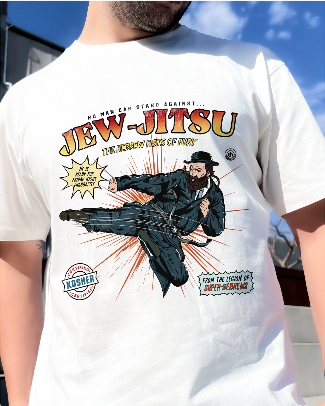 Jew-Jitsu T-Shirt Australia Online #colour_white