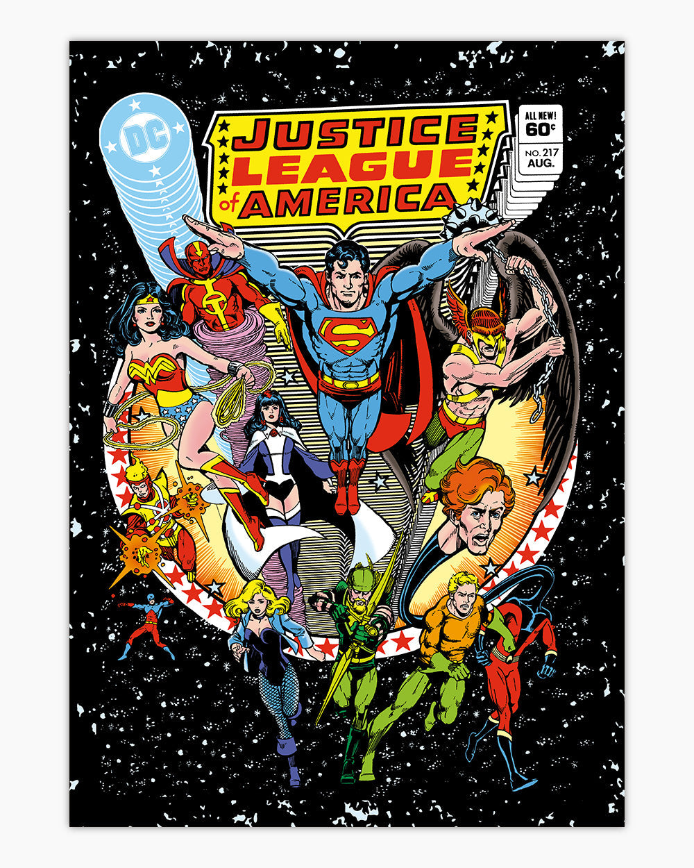 The Justice League of America Art Print #colour_Black