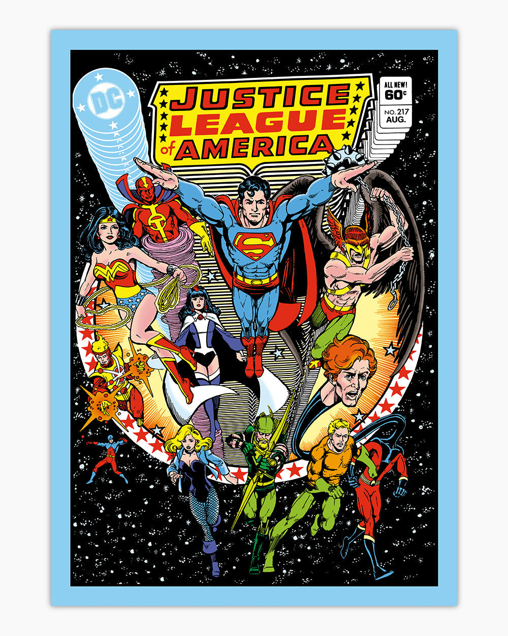 The Justice League of America Art Print #colour_Blue