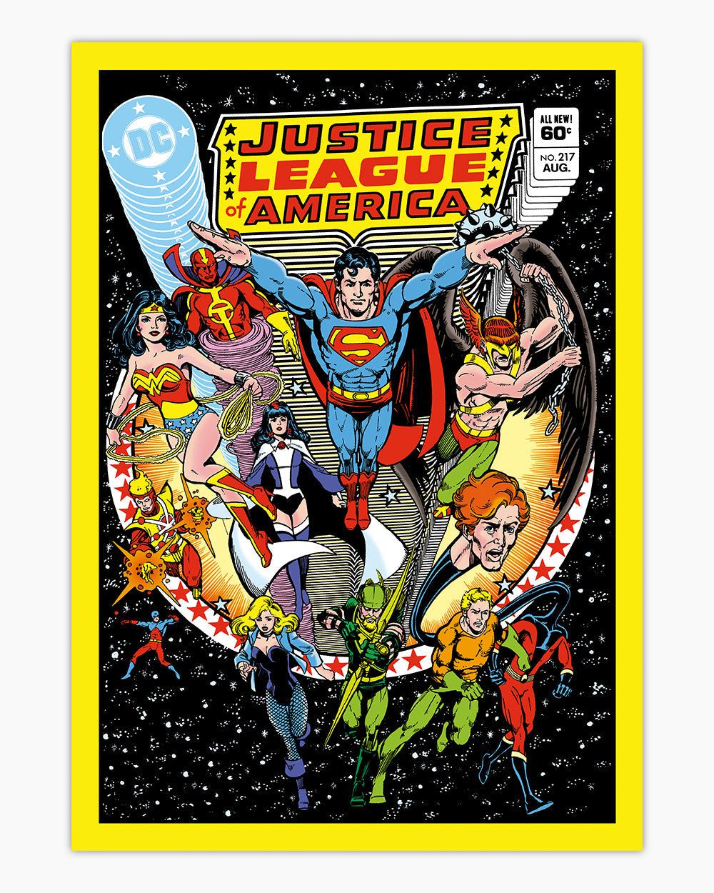 The Justice League of America Art Print #colour_Yellow