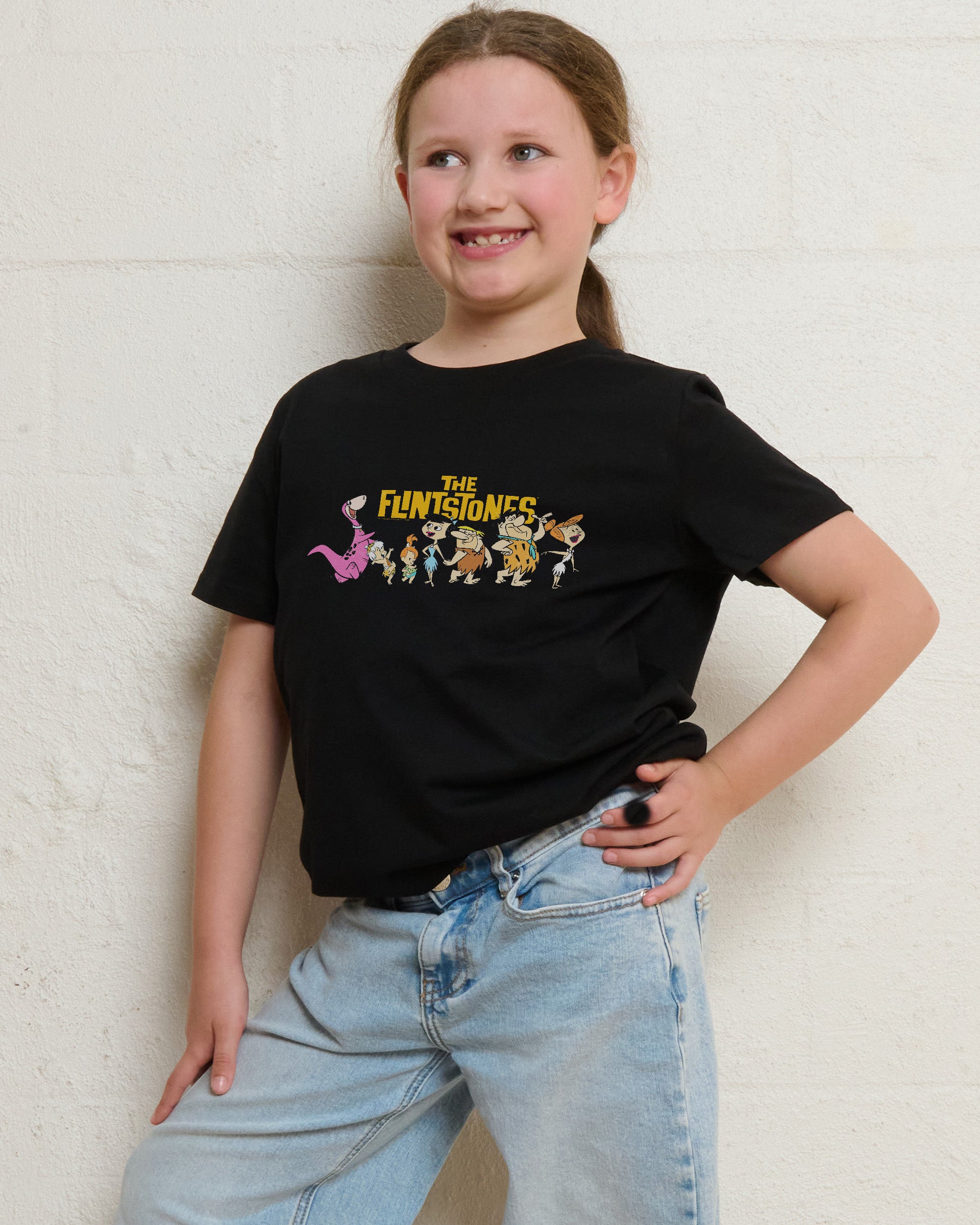 We're The Flintstones Black Kids T-Shirt