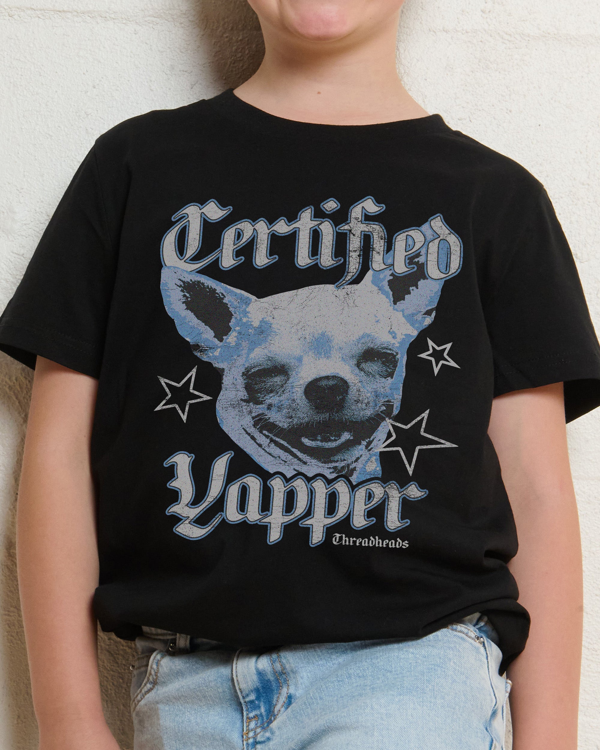 Certified Yapper Black Kids T-Shirt