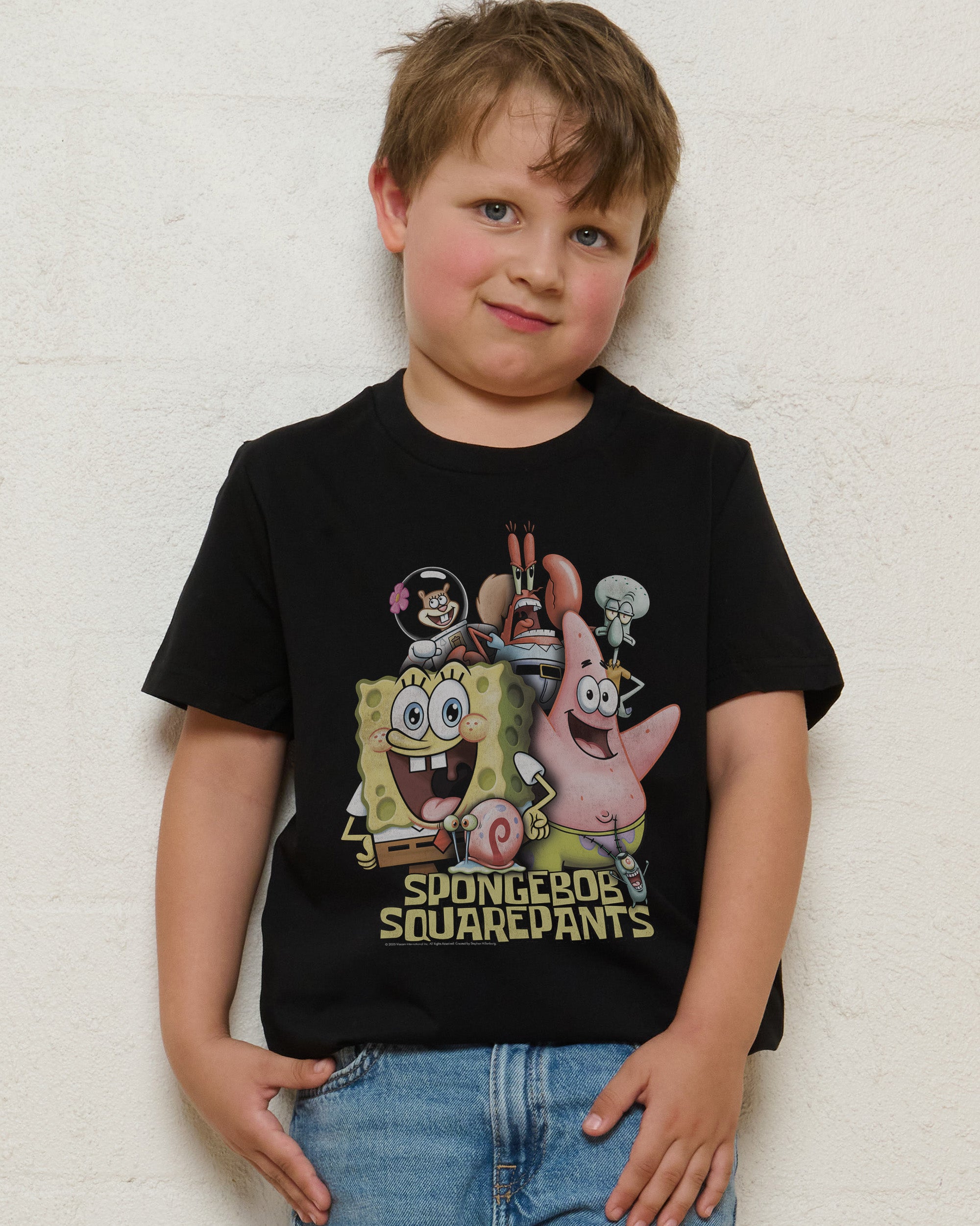 Bikini Bottom Crew Black Kids T-Shirt