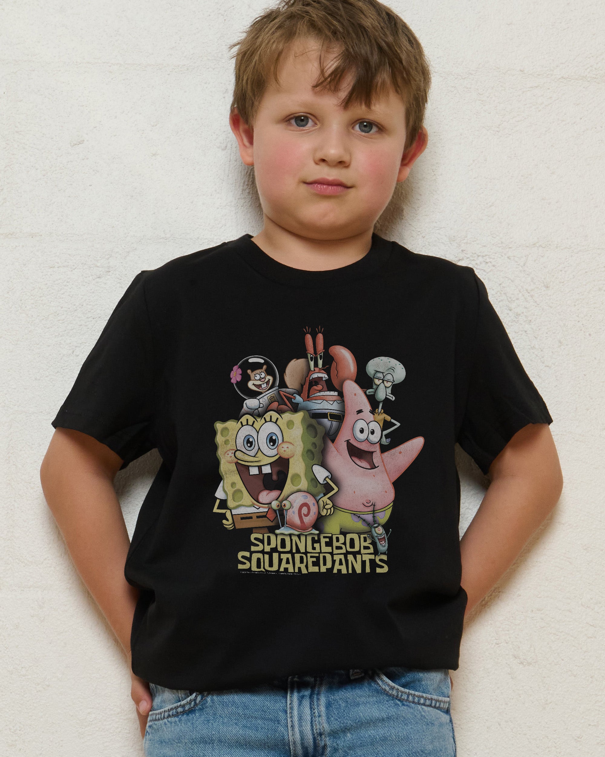 Bikini Bottom Crew Black Kids T-Shirt