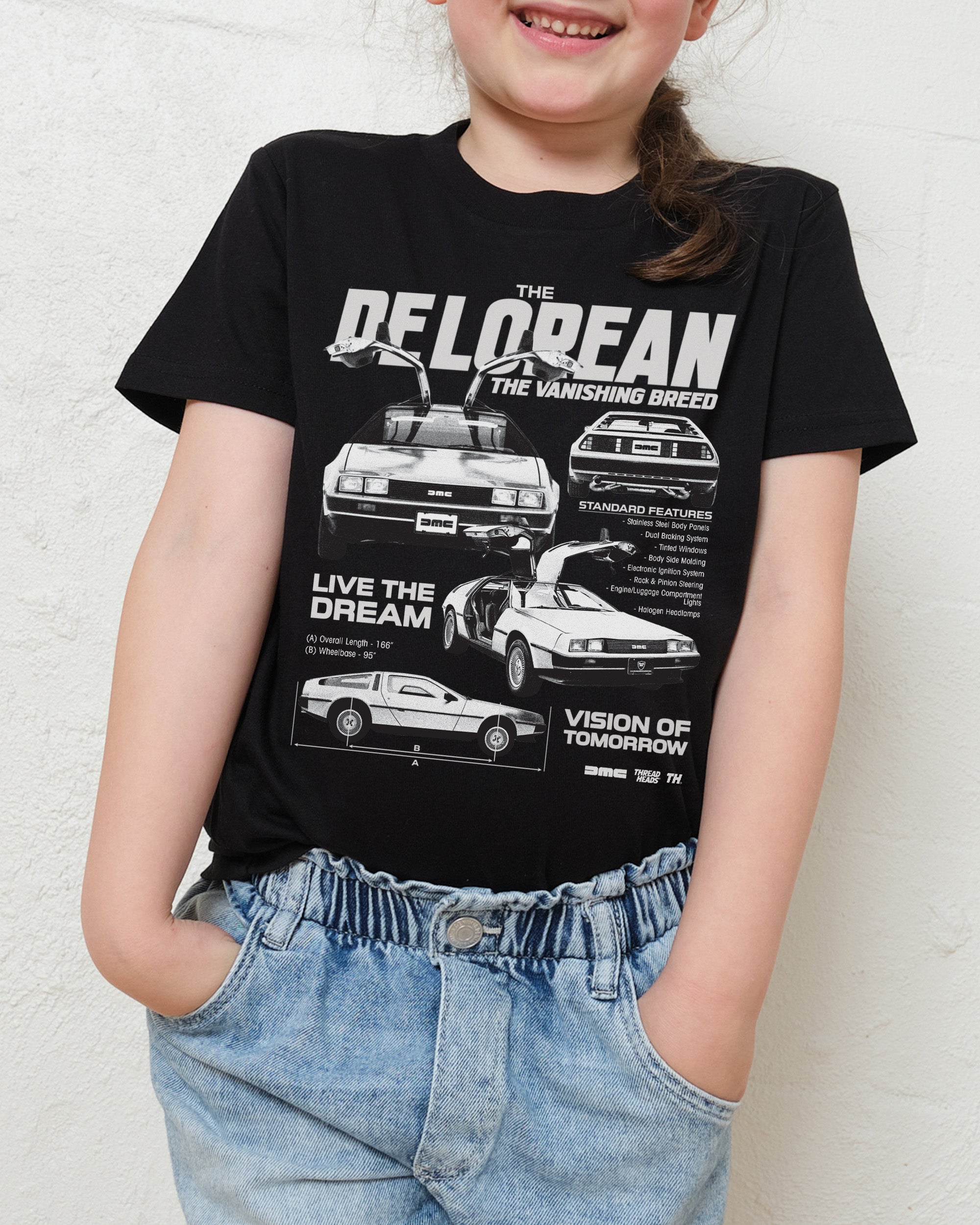 DeLorean Blueprint Kids T-Shirt Australia Online Black