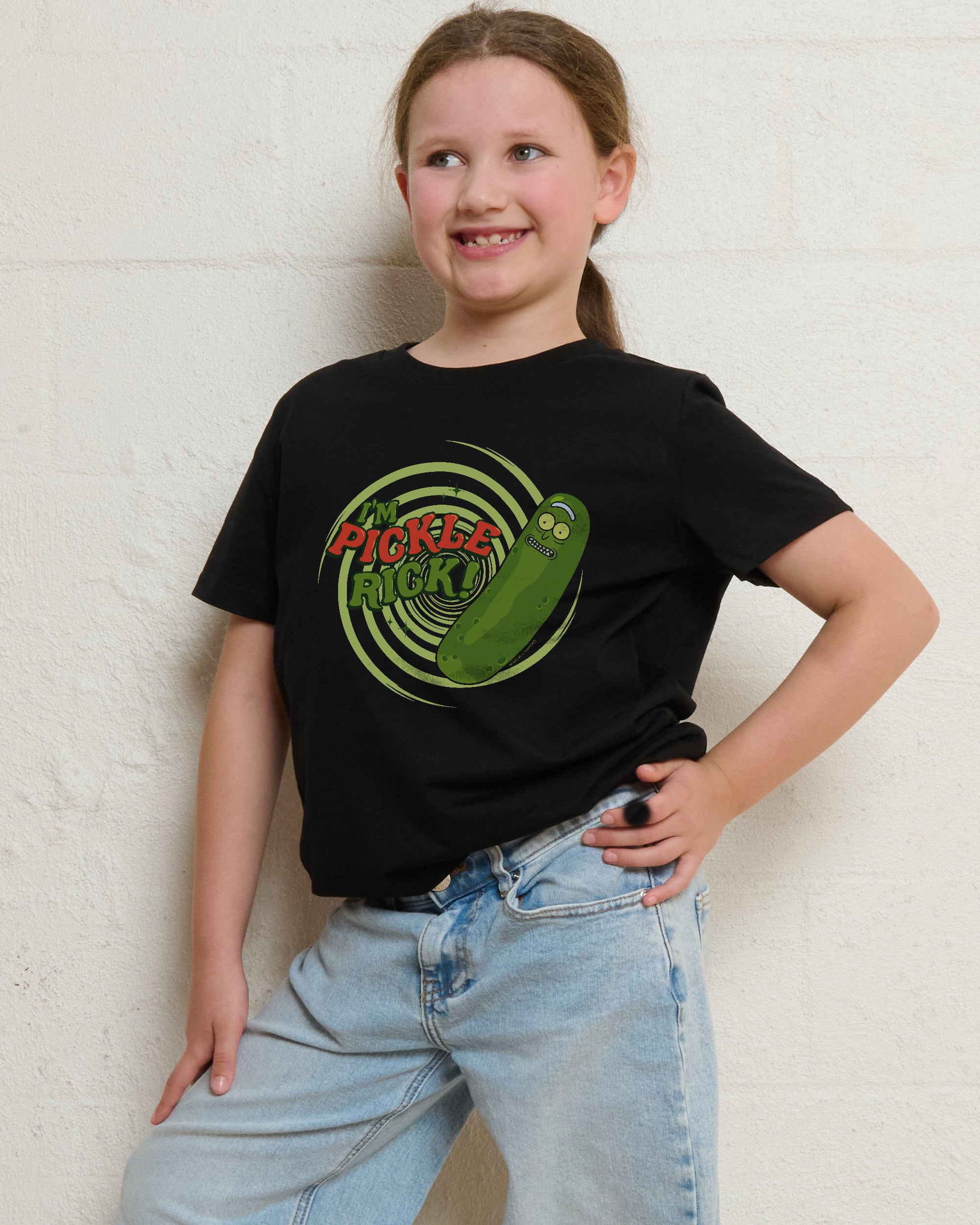 Pickle Rick Black Kids T-Shirt