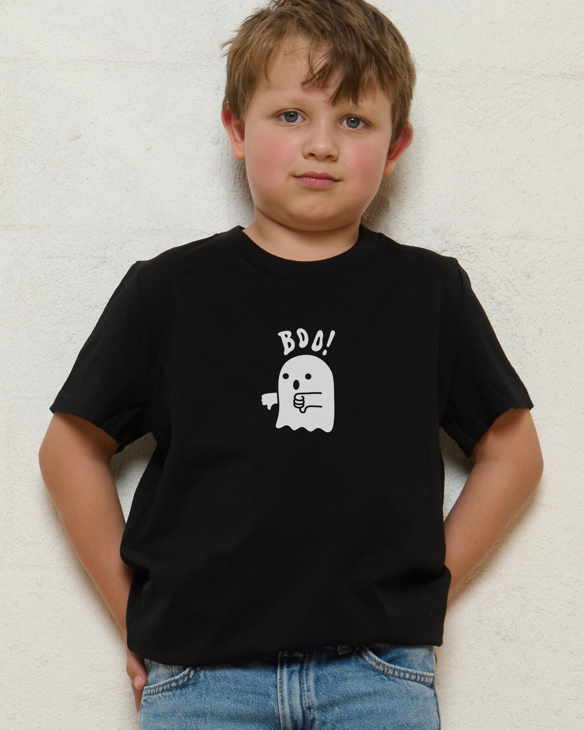 Boo Ghost Black Kids T-Shirt