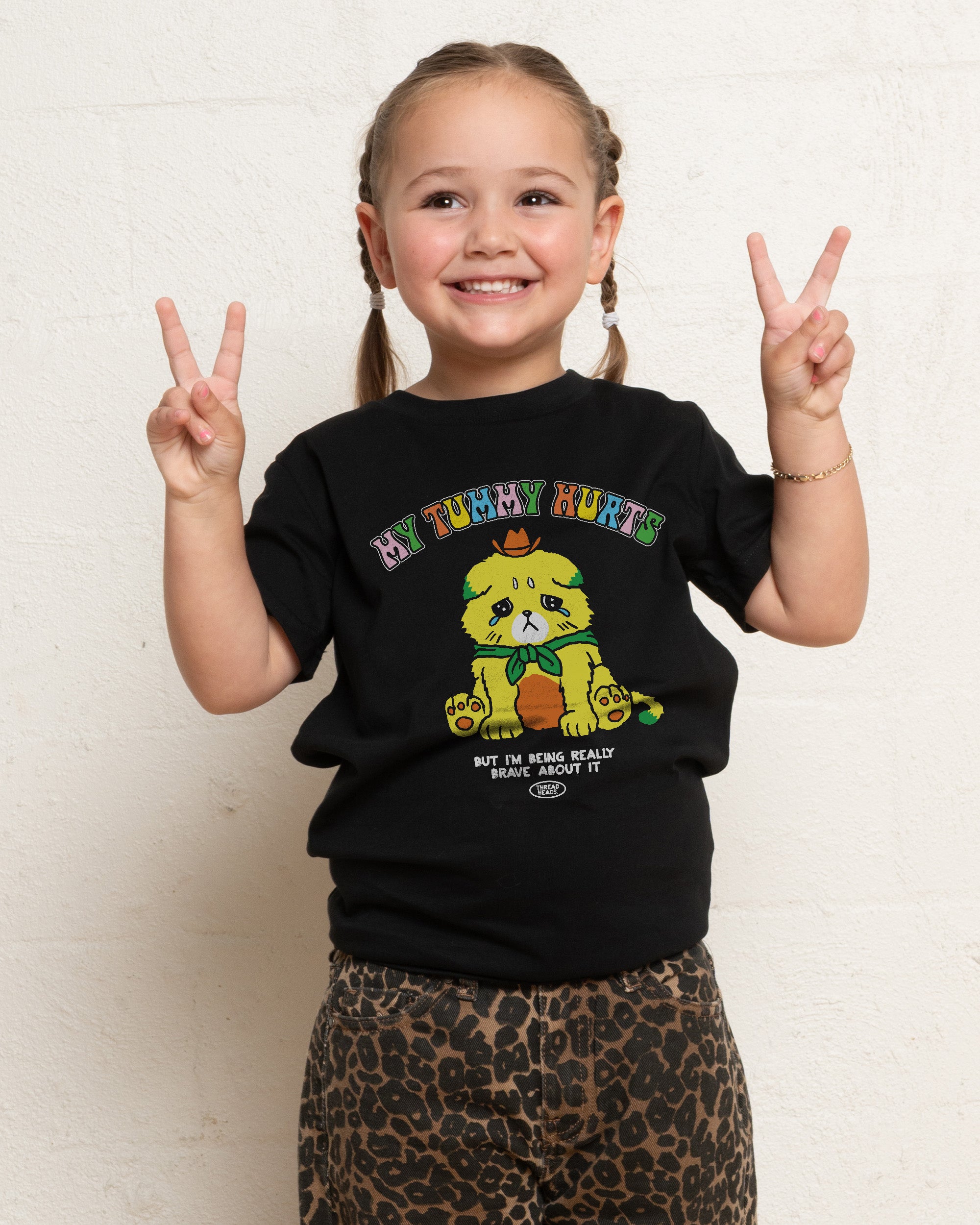 My Tummy Hurts Black Kids T-Shirt