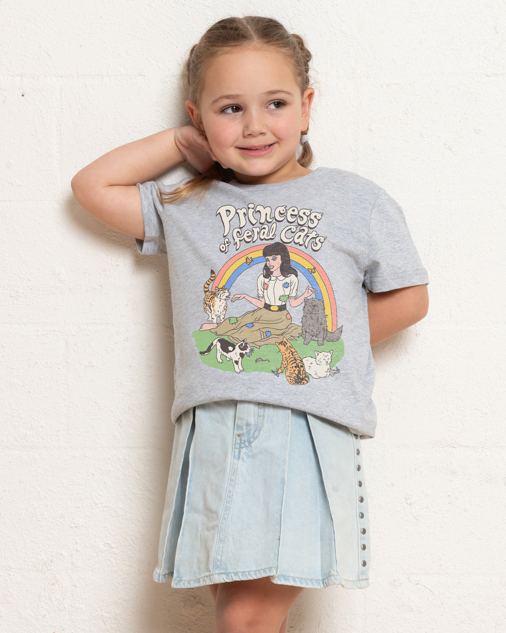 Princess of Feral Cats Grey Kids T-Shirt