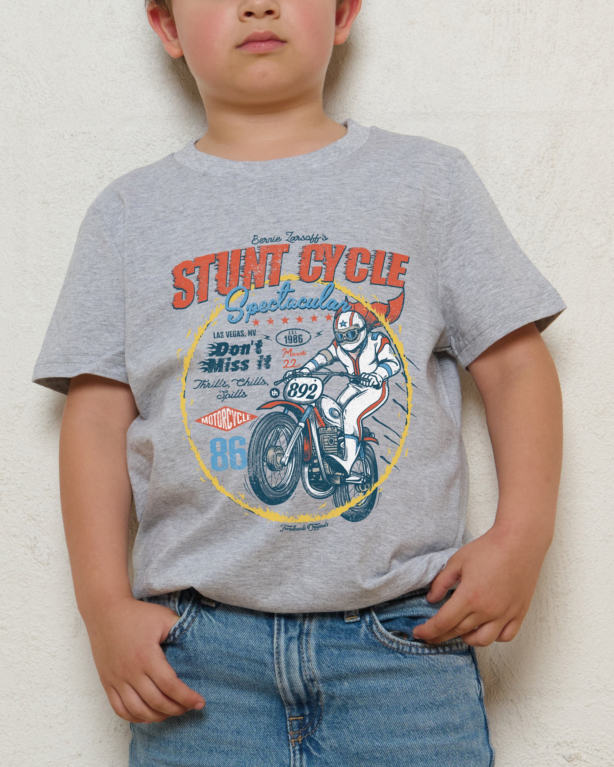 Stunt Cycle Grey Kids T-Shirt