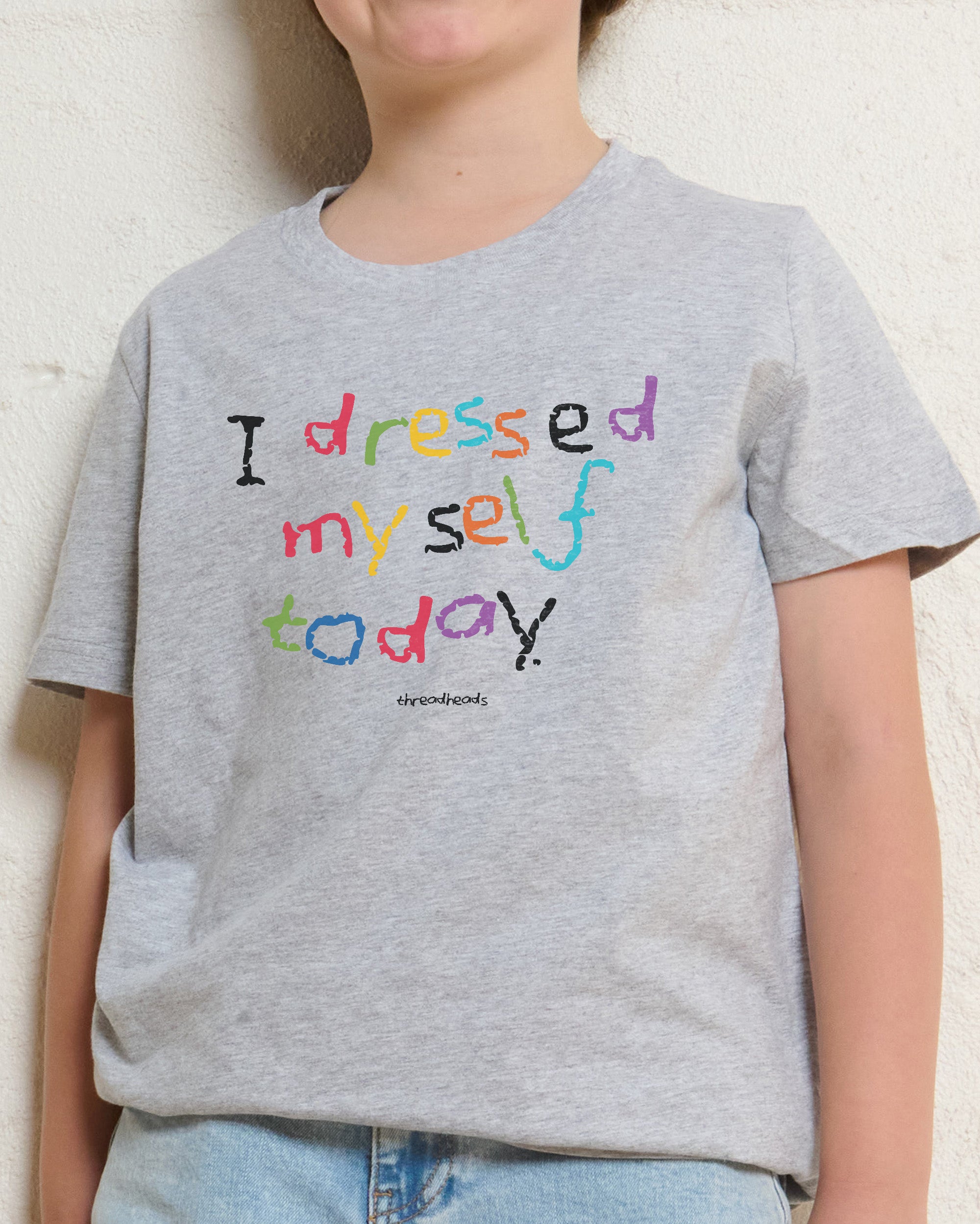 I Dressed Myself Today Grey Kids T-Shirt