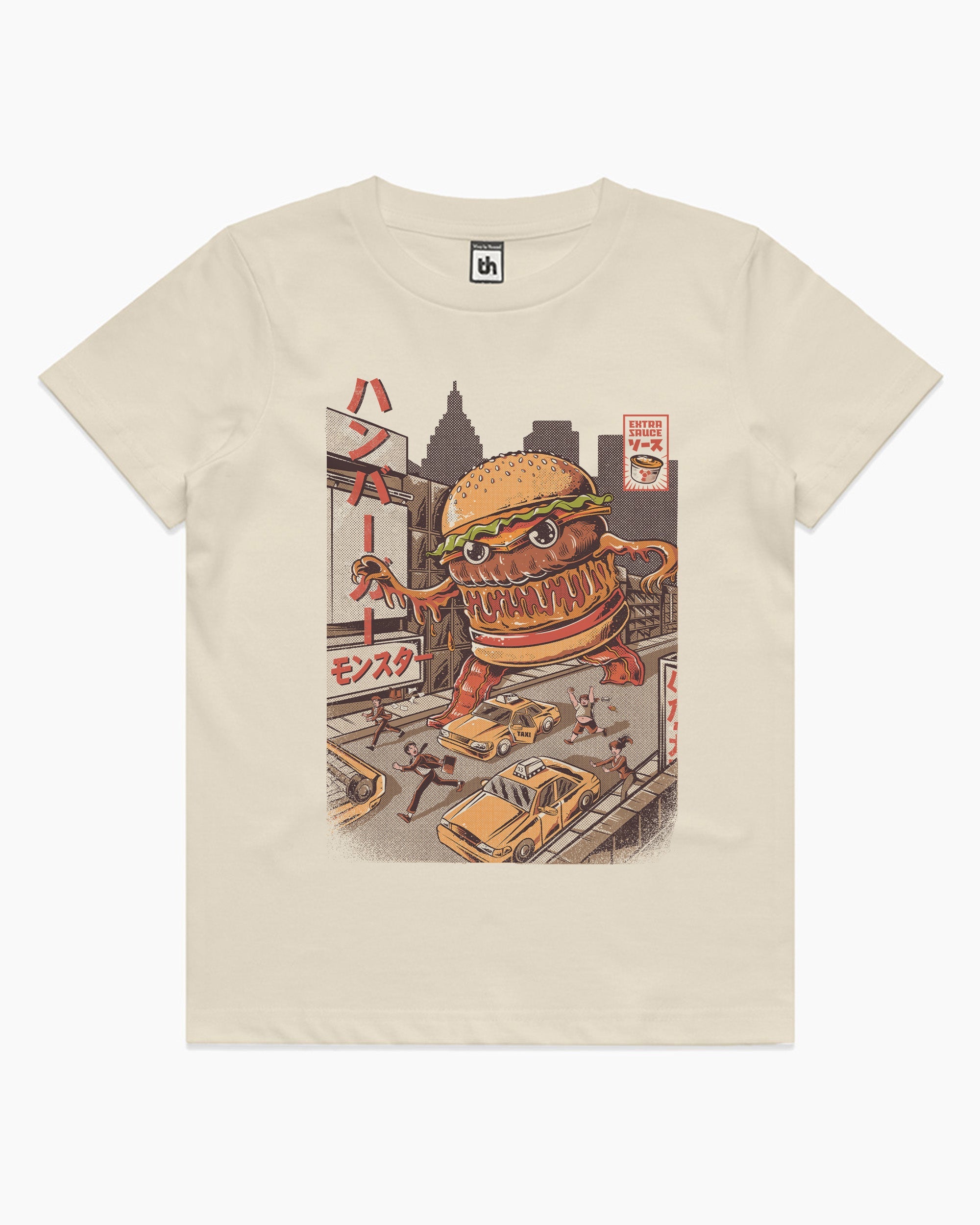Burgerzilla Kids T-Shirt Australia Online #Natural
