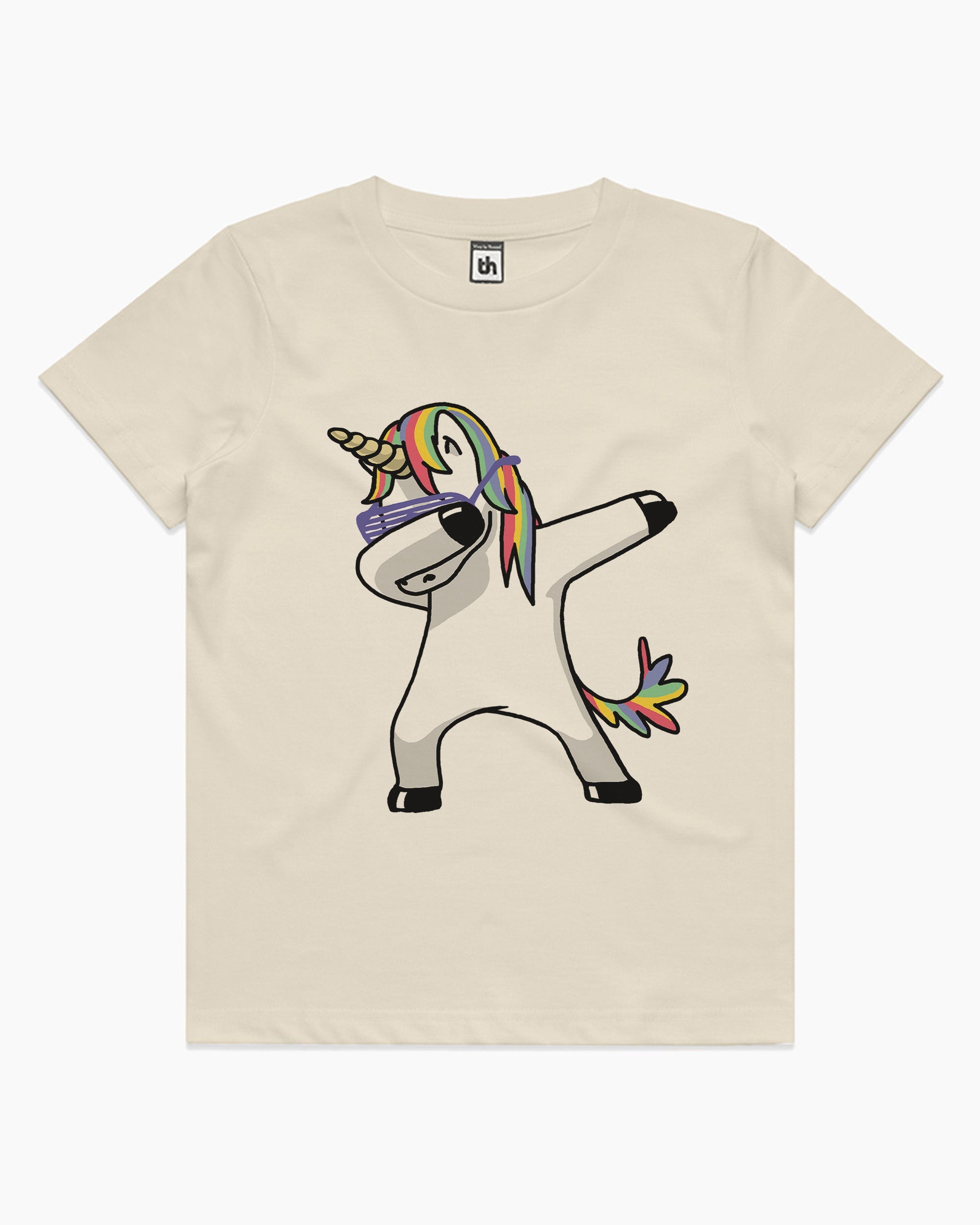 Dabbing Unicorn Kids T-Shirt Australia Online #Natural