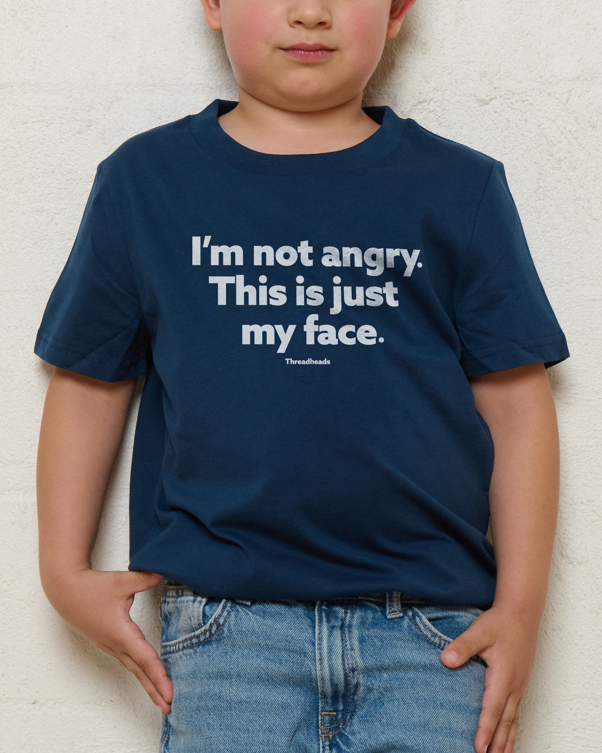 I'm Not Angry Navy Kids T-Shirt
